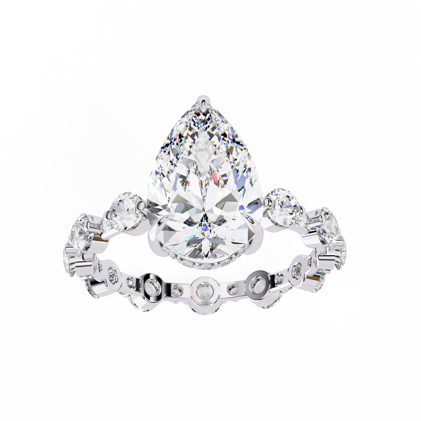 starlit pear lab grown diamond ring
