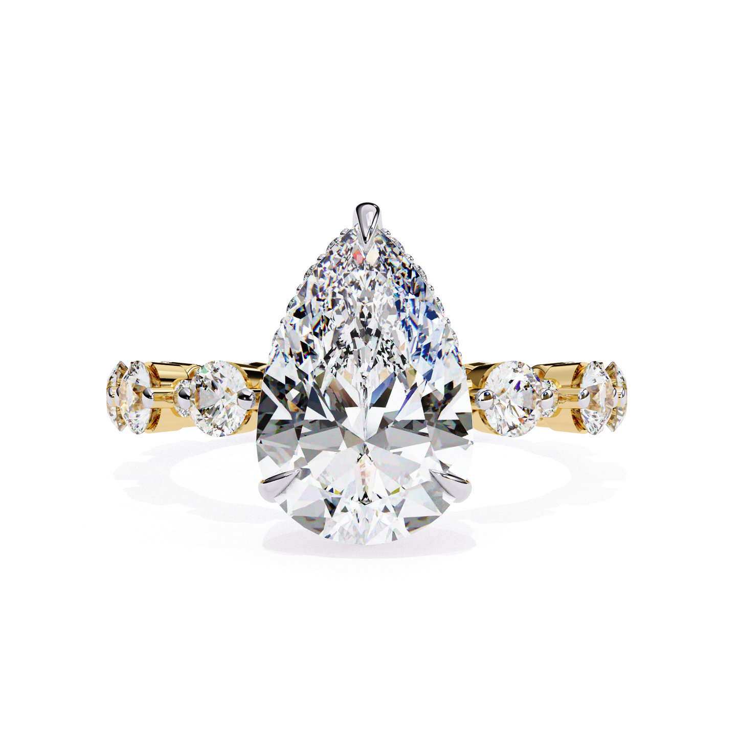 starlit pear lab grown diamond ring