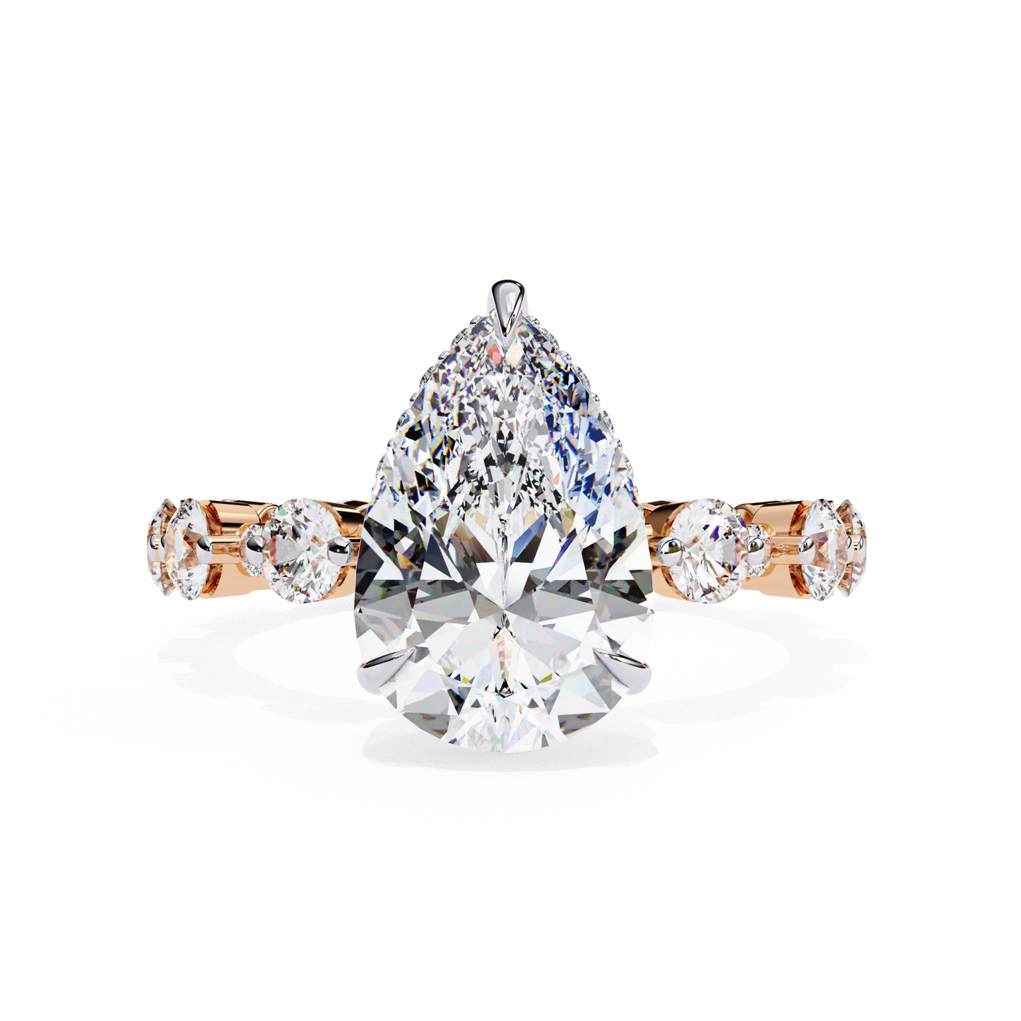 starlit pear lab grown diamond ring