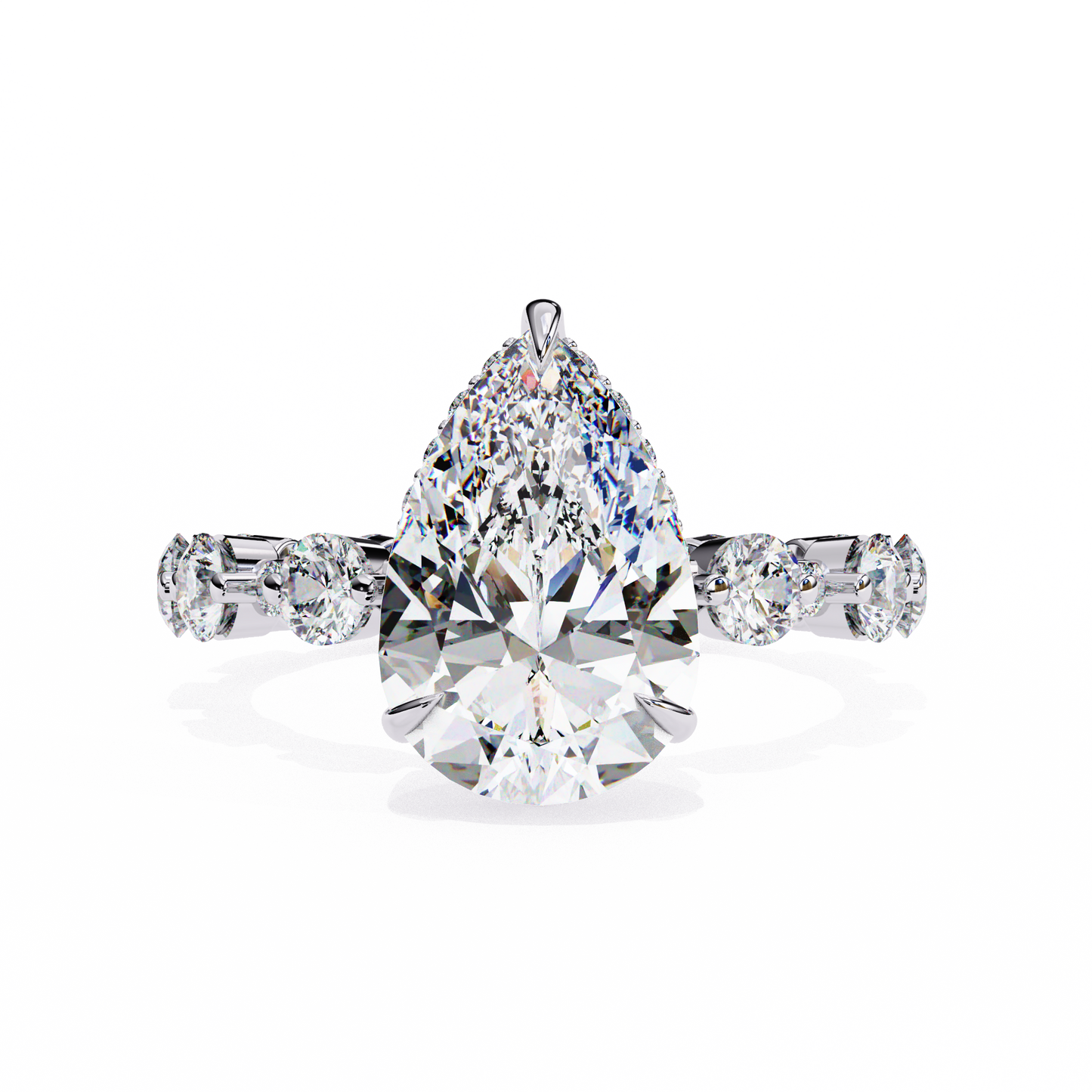 starlit pear lab grown diamond ring