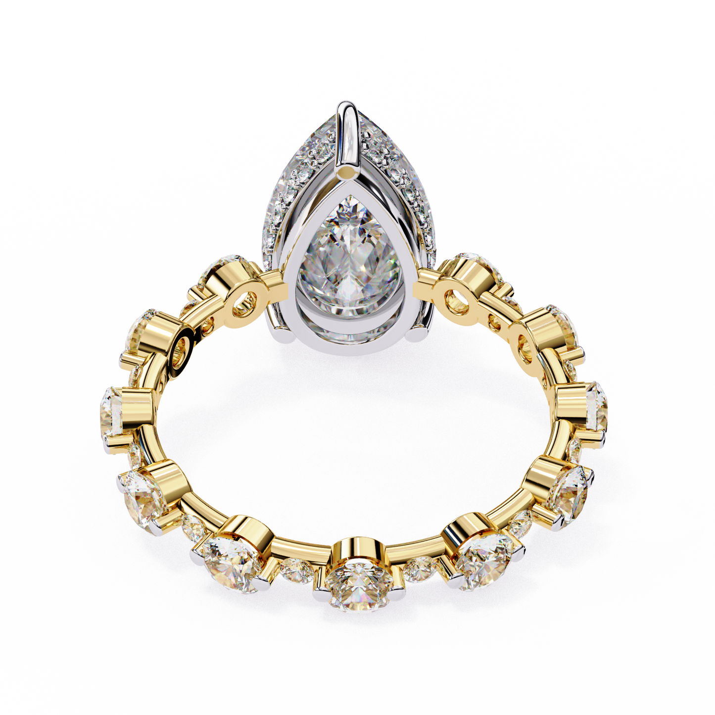 starlit pear lab grown diamond ring