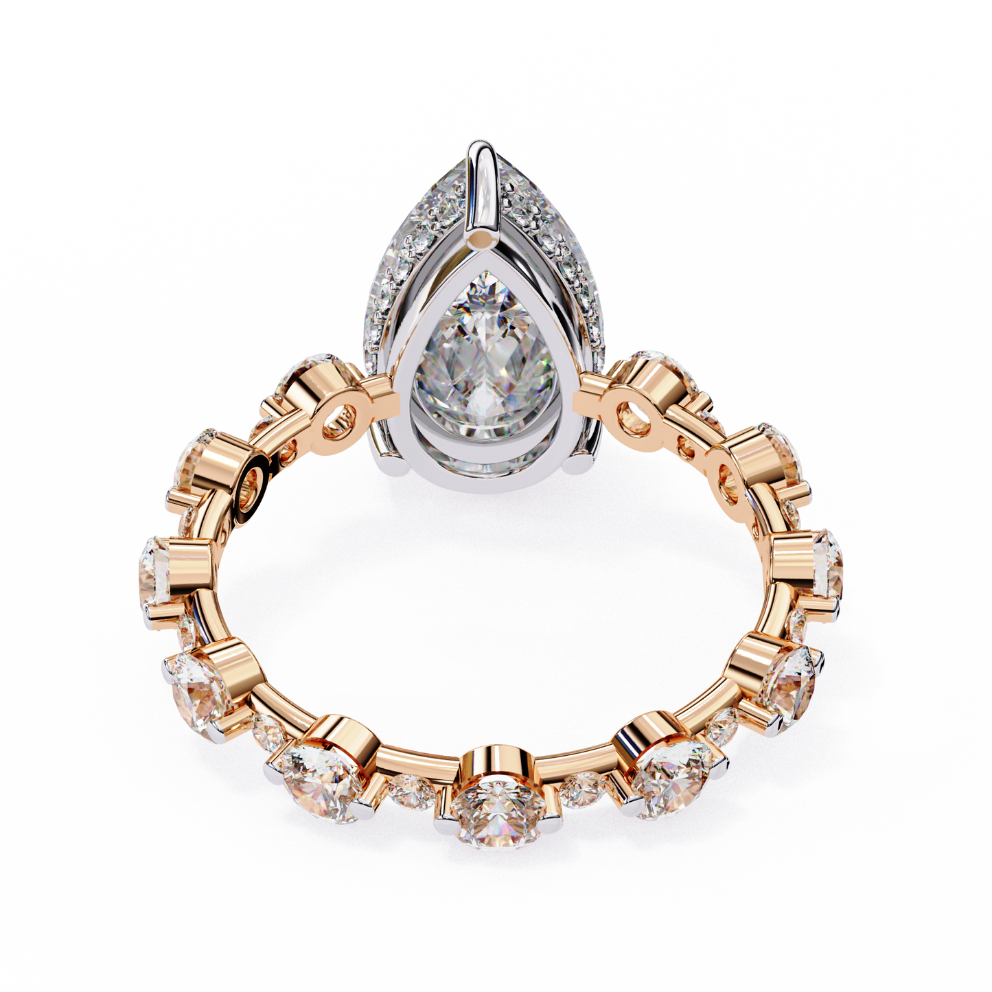 starlit pear lab grown diamond ring