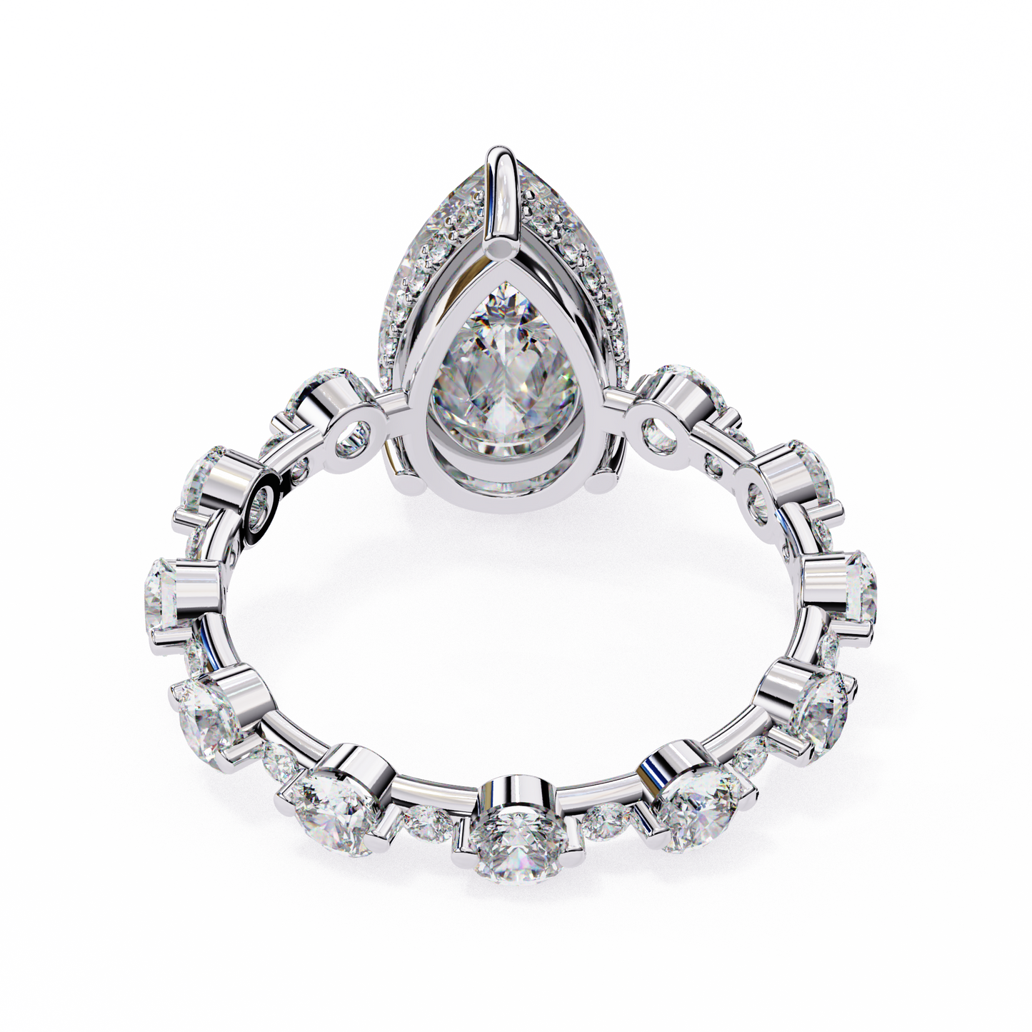 starlit pear lab grown diamond ring