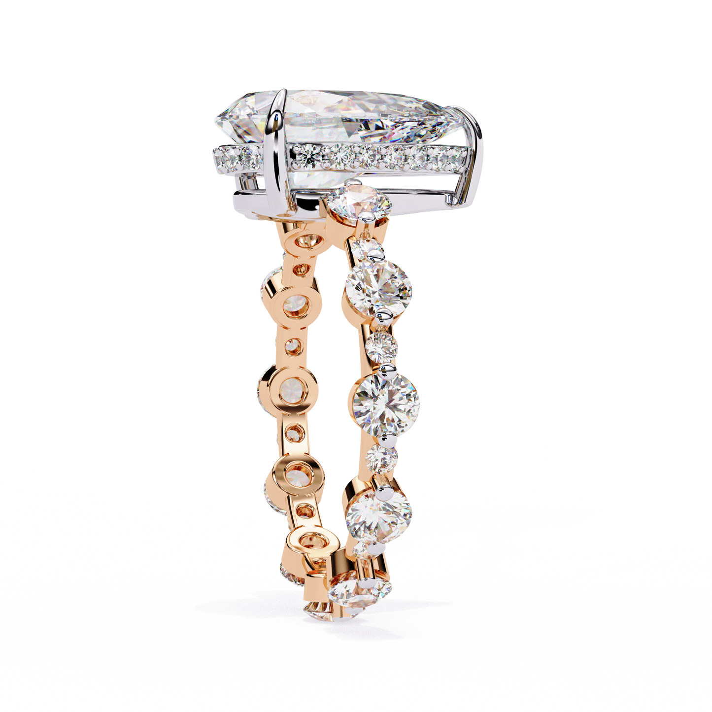 starlit pear lab grown diamond ring
