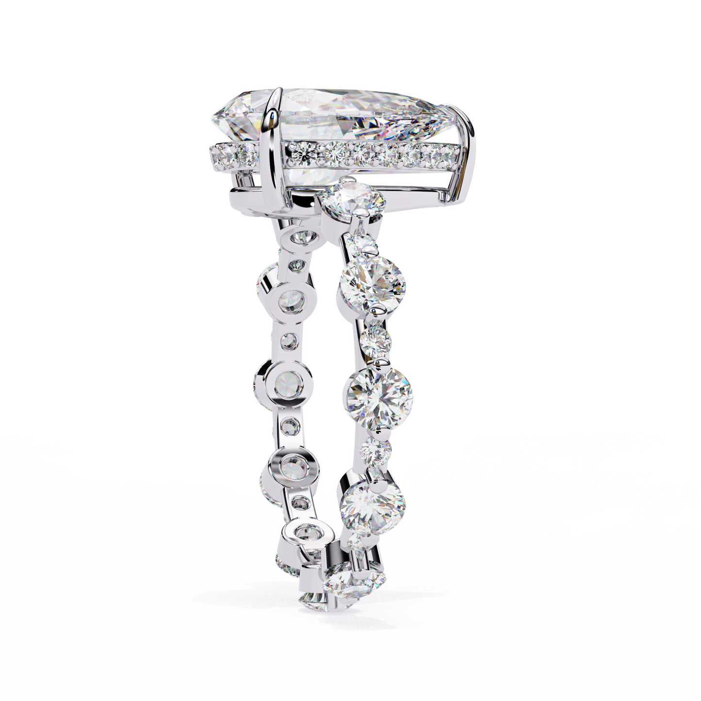starlit pear lab grown diamond ring