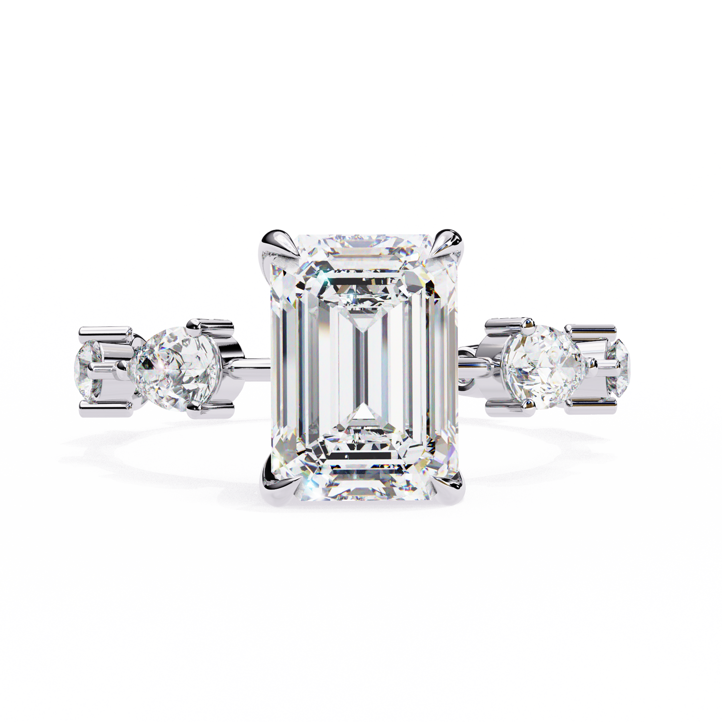 gala emerald pear lab grown diamond ring