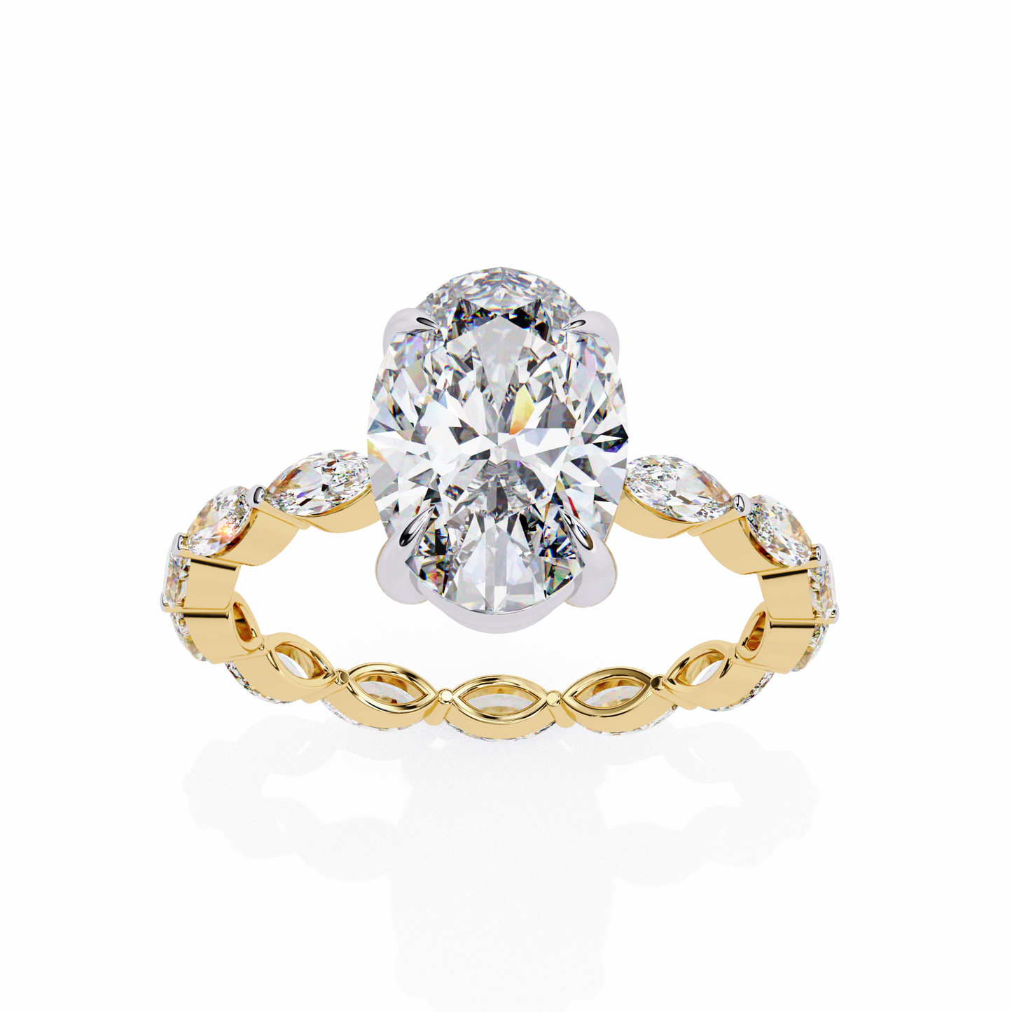 elysian marquise oval lab grown diamond ring