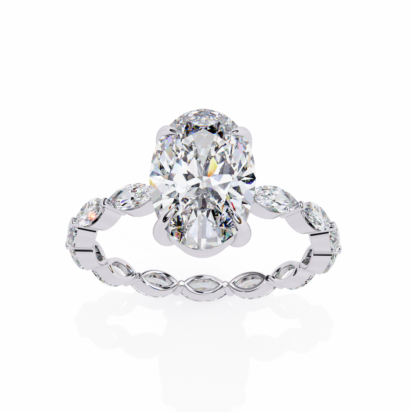 elysian marquise oval lab grown diamond ring
