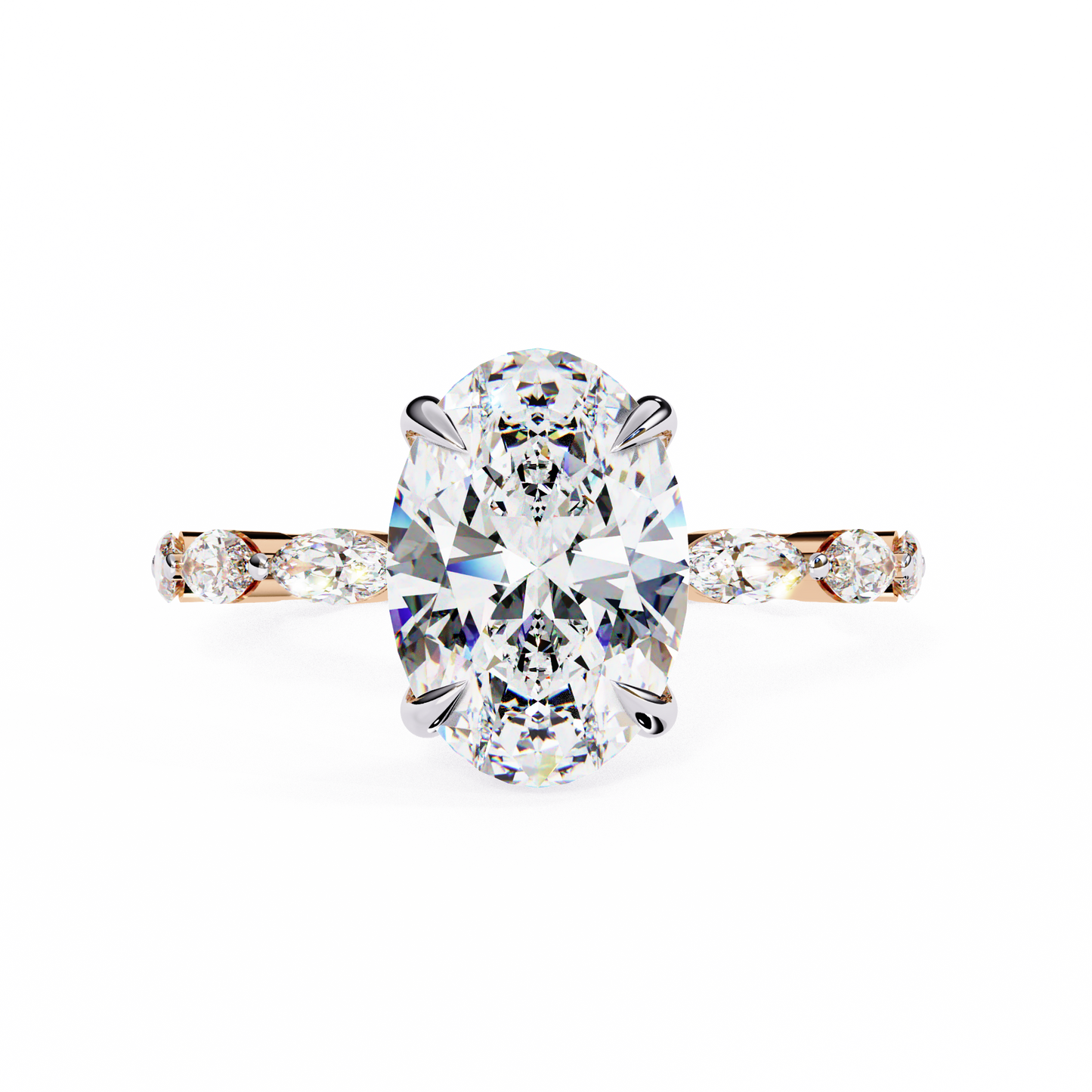 elysian marquise oval lab grown diamond ring