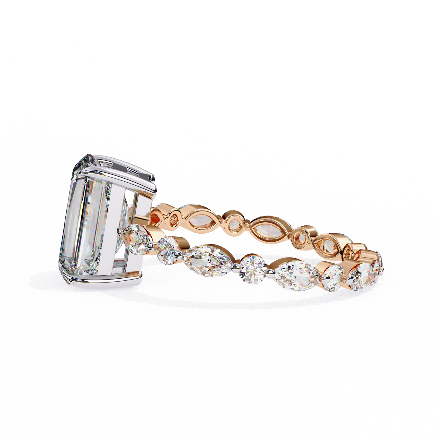 luxe prism radiant lab grown diamond ring