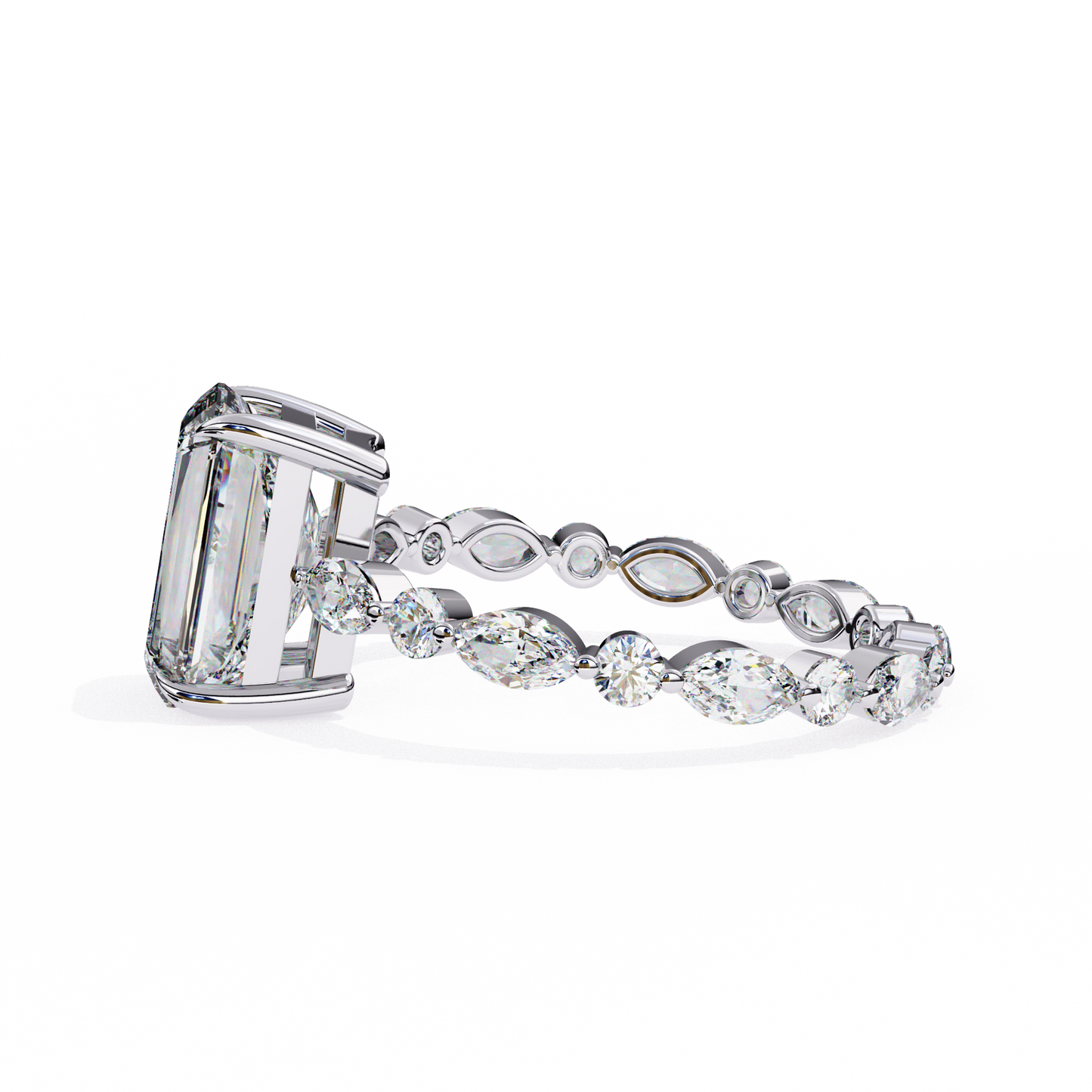 luxe prism radiant lab grown diamond ring