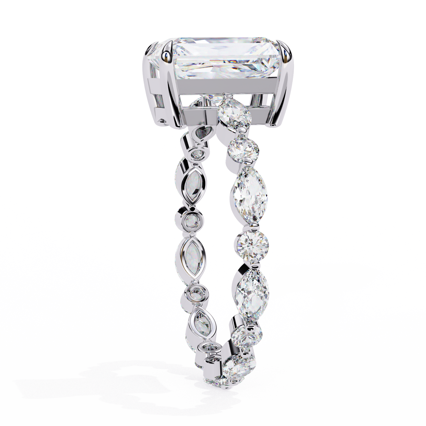 luxe prism radiant lab grown diamond ring