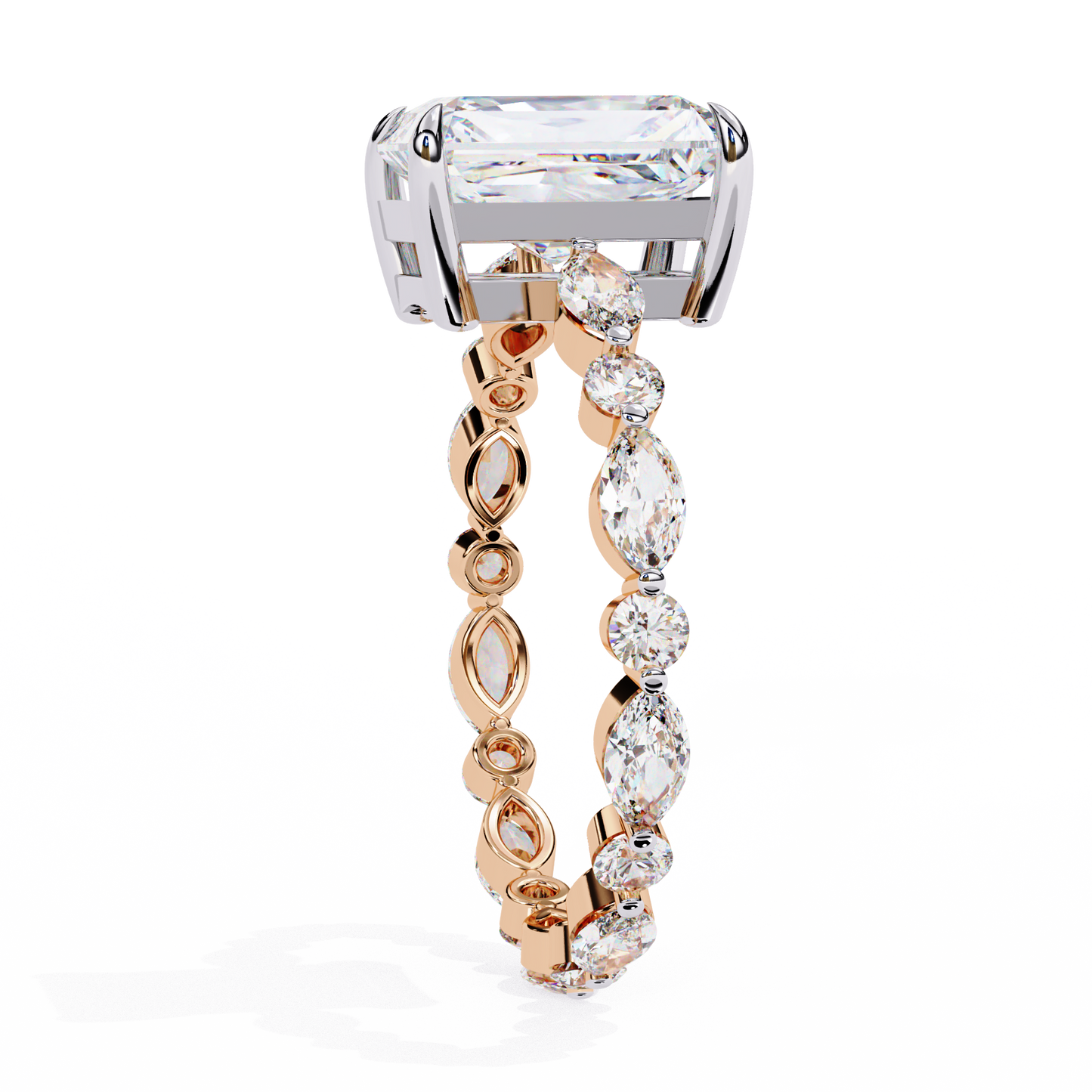 luxe prism radiant lab grown diamond ring
