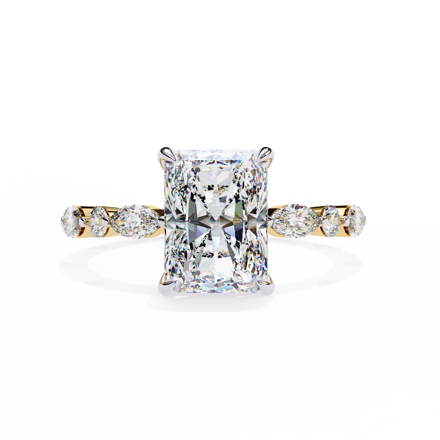 luxe prism radiant lab grown diamond ring
