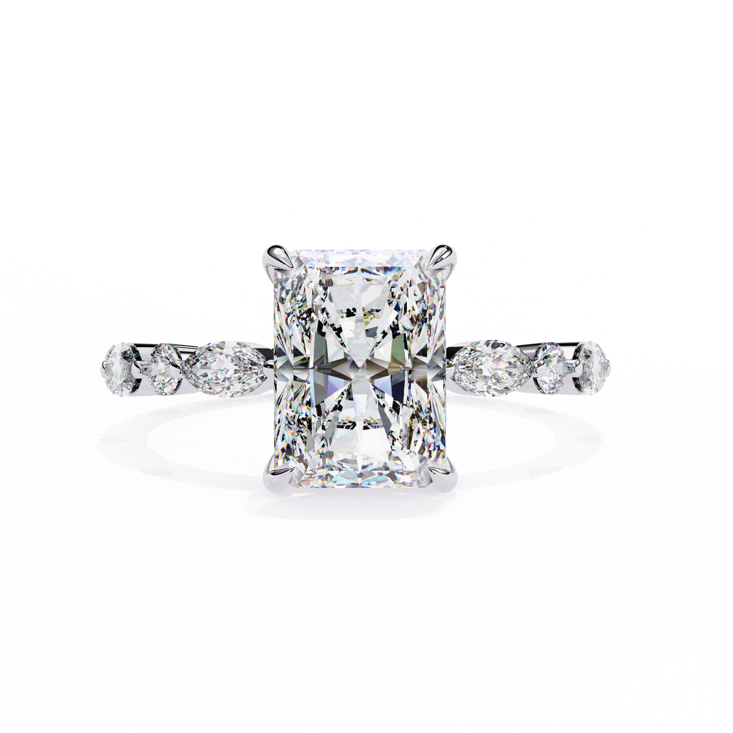 luxe prism radiant lab grown diamond ring