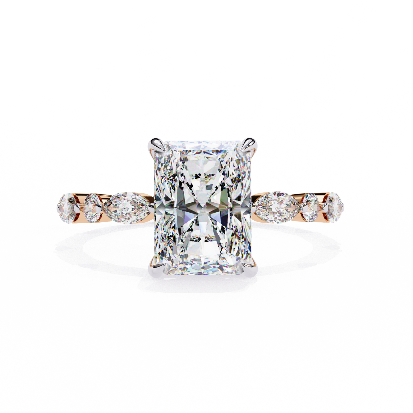 luxe prism radiant lab grown diamond ring