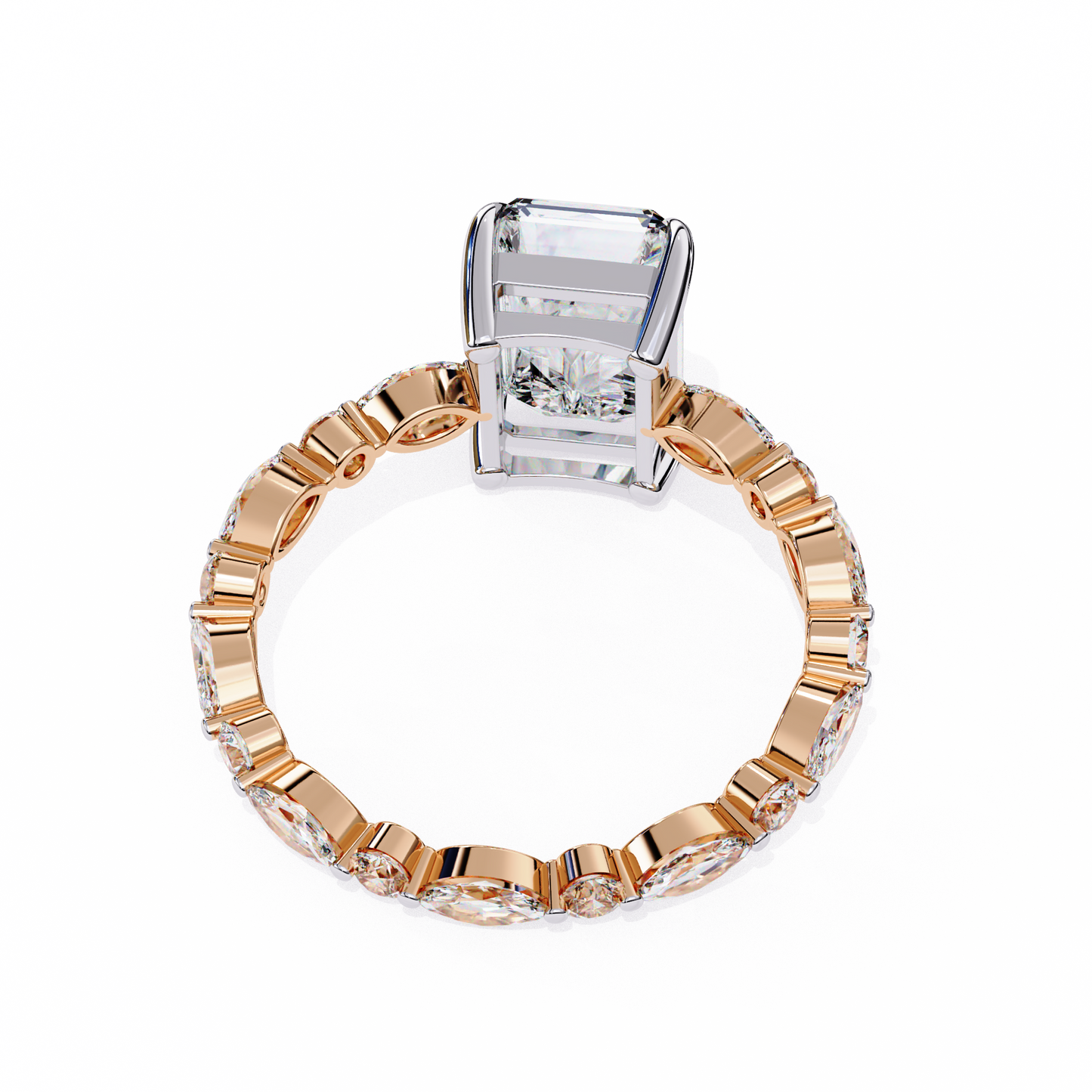 luxe prism radiant lab grown diamond ring