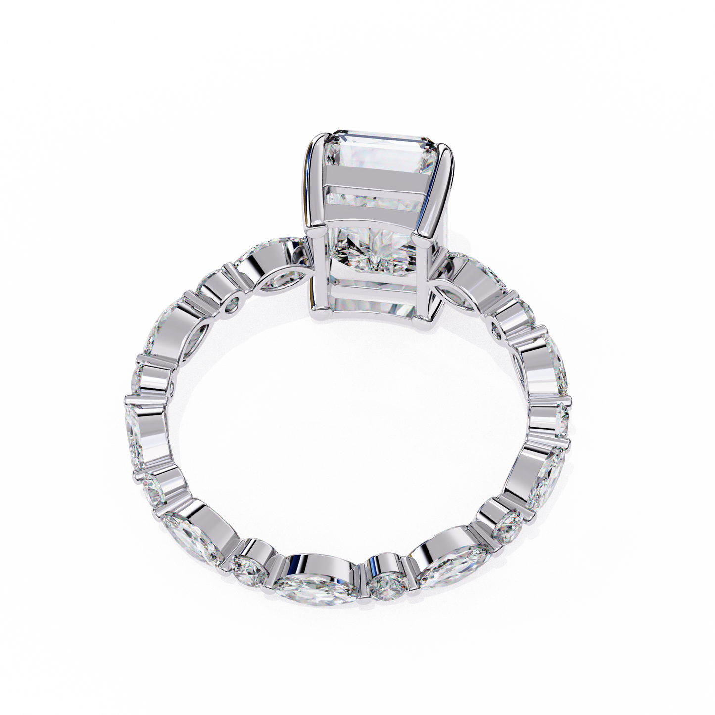 luxe prism radiant lab grown diamond ring