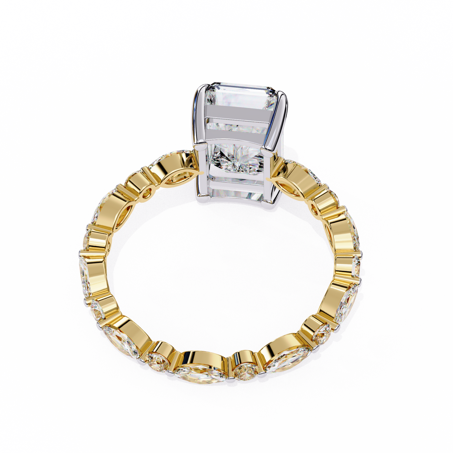 luxe prism radiant lab grown diamond ring
