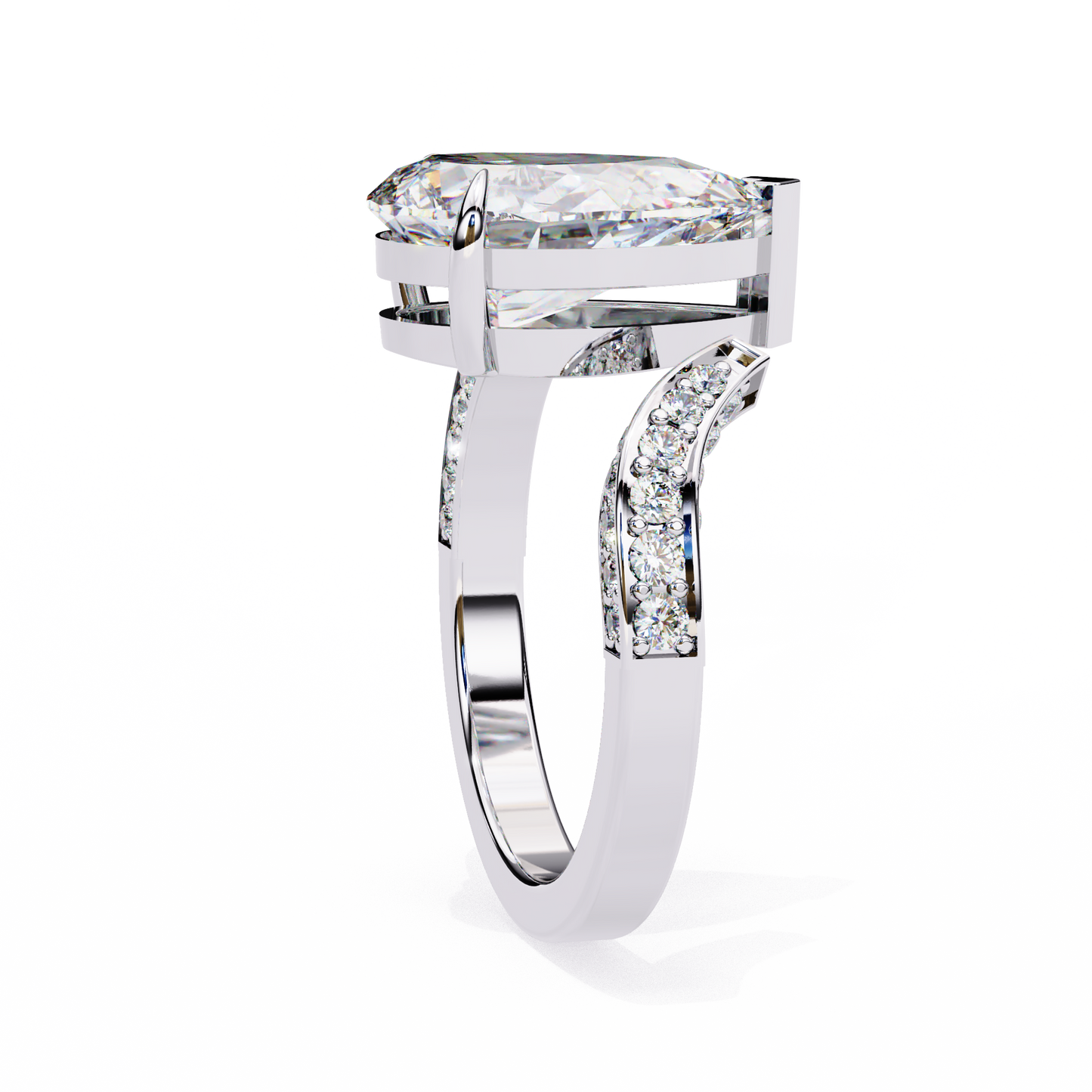 splendor crest pear lab grown diamond ring