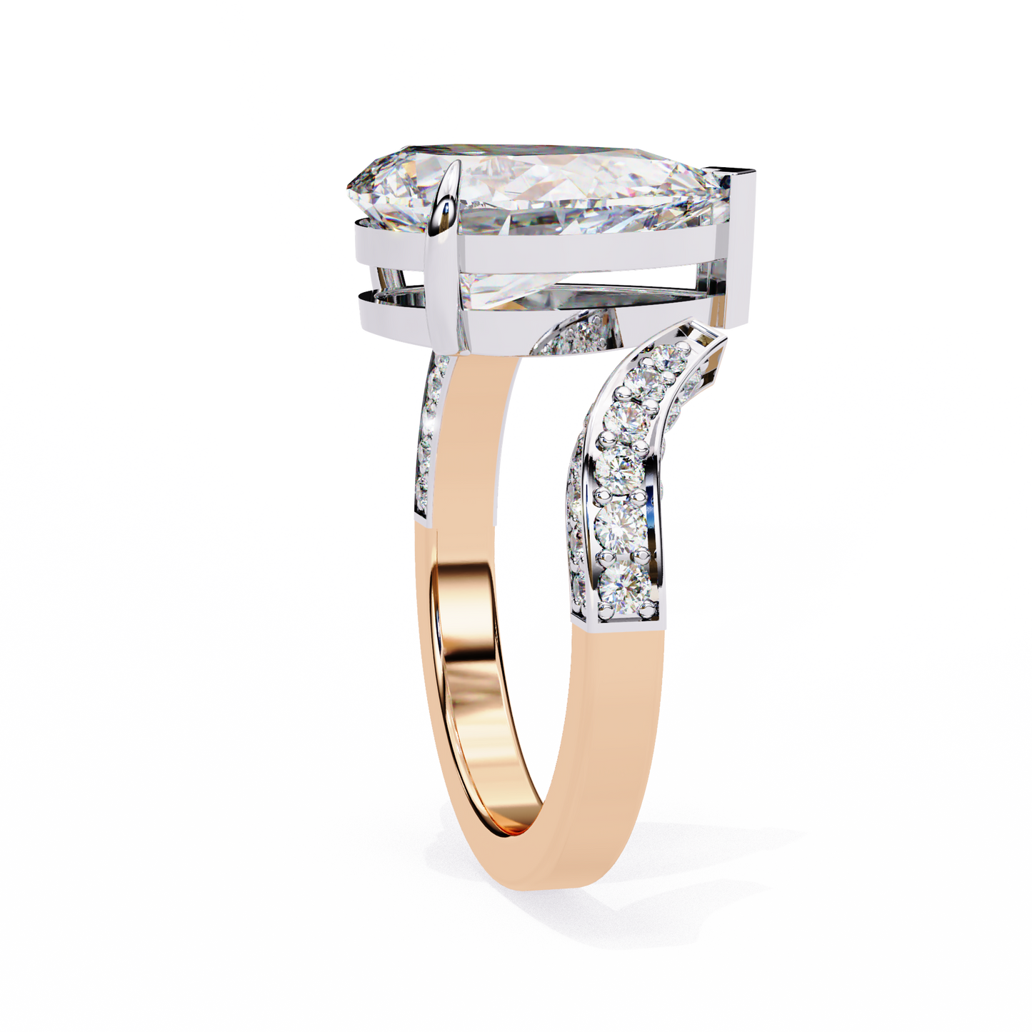 splendor crest pear lab grown diamond ring
