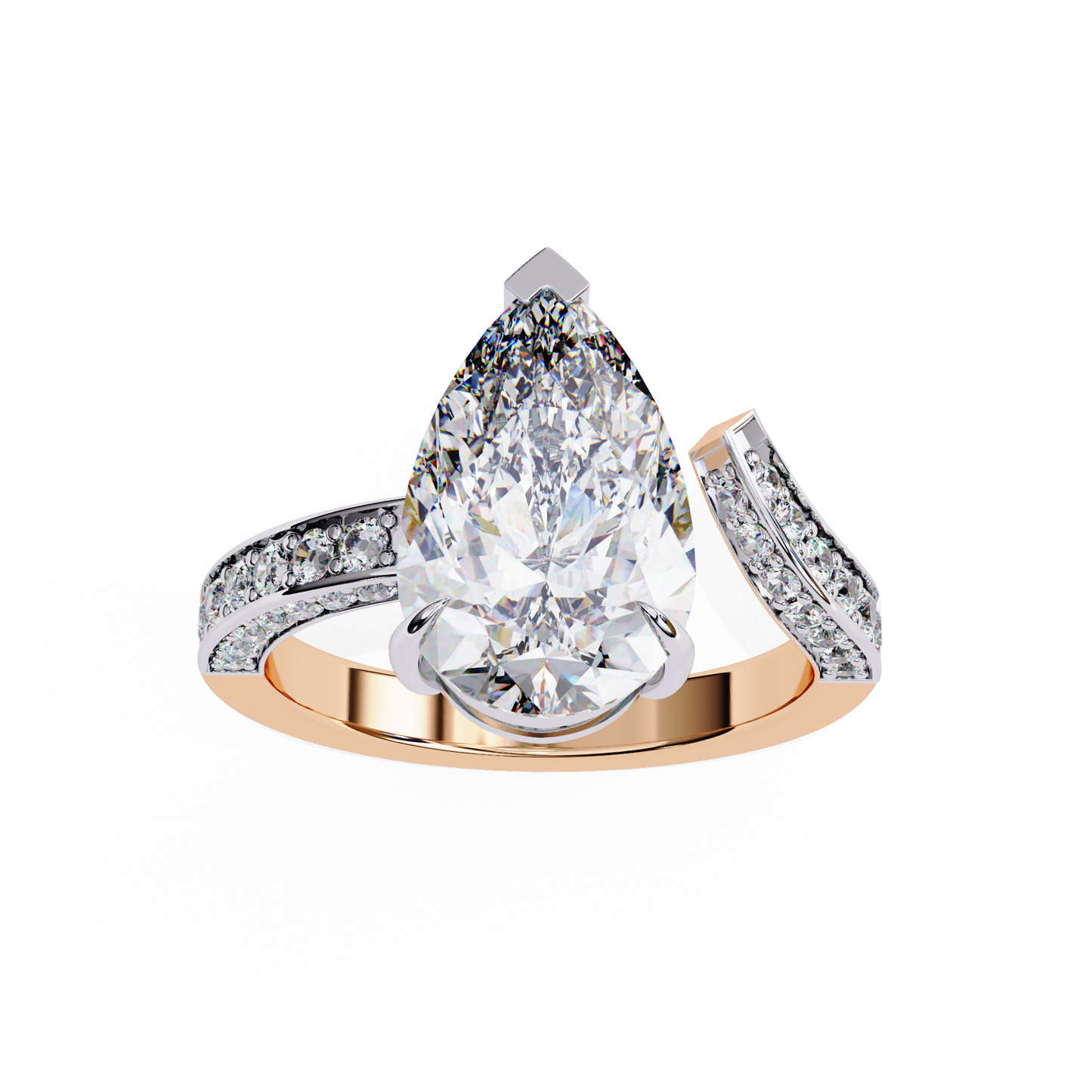 splendor crest pear lab grown diamond ring