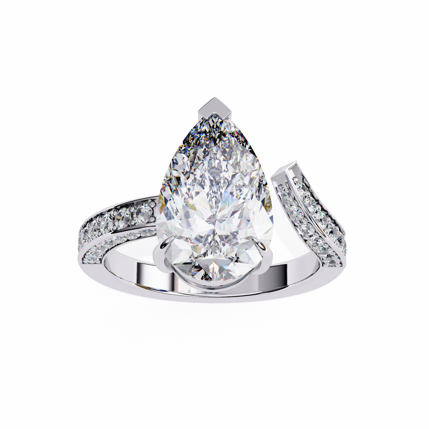 splendor crest pear lab grown diamond ring