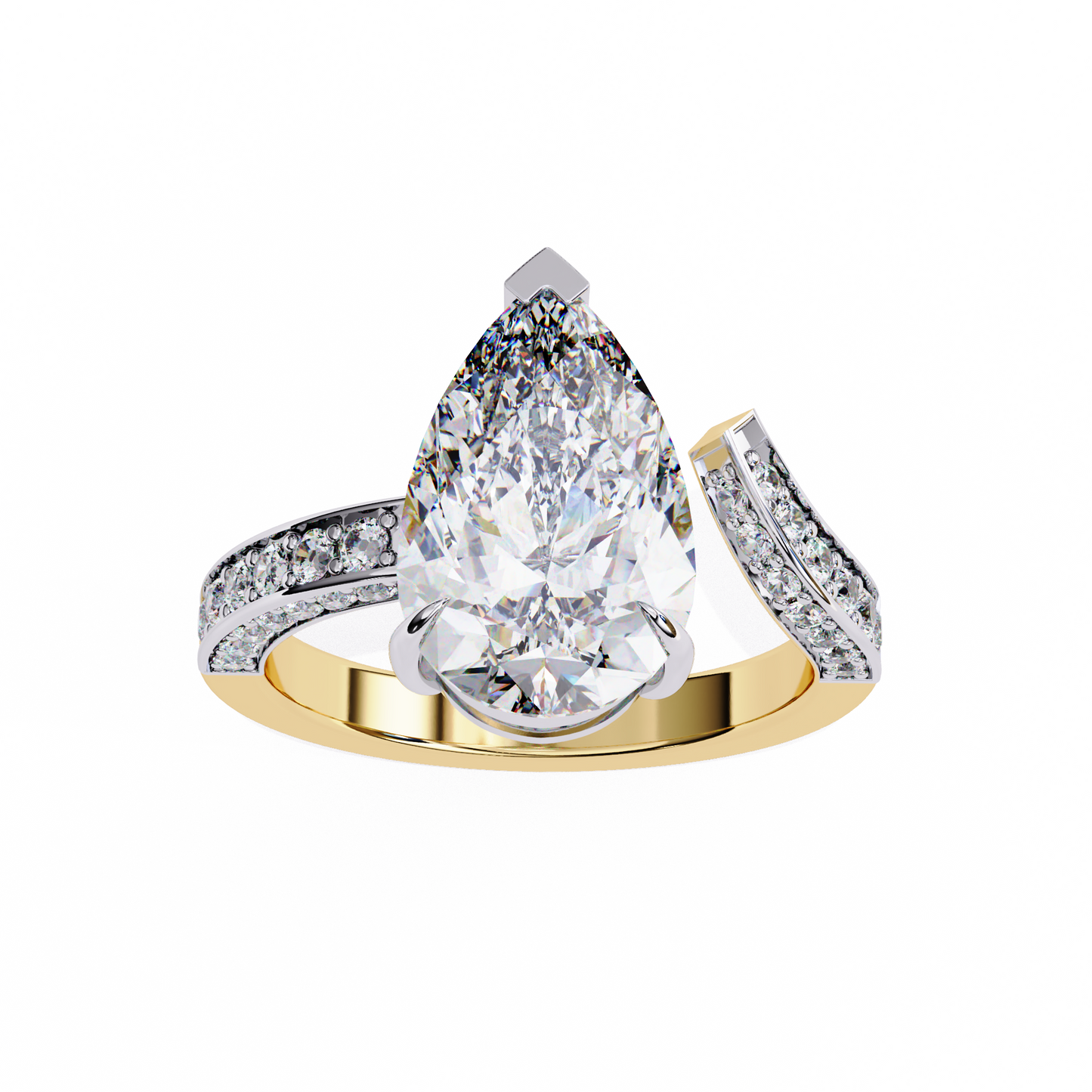 splendor crest pear lab grown diamond ring