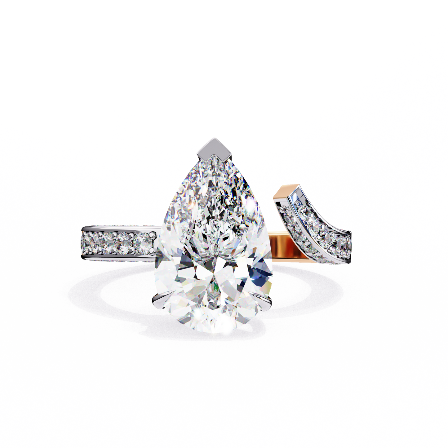 splendor crest pear lab grown diamond ring