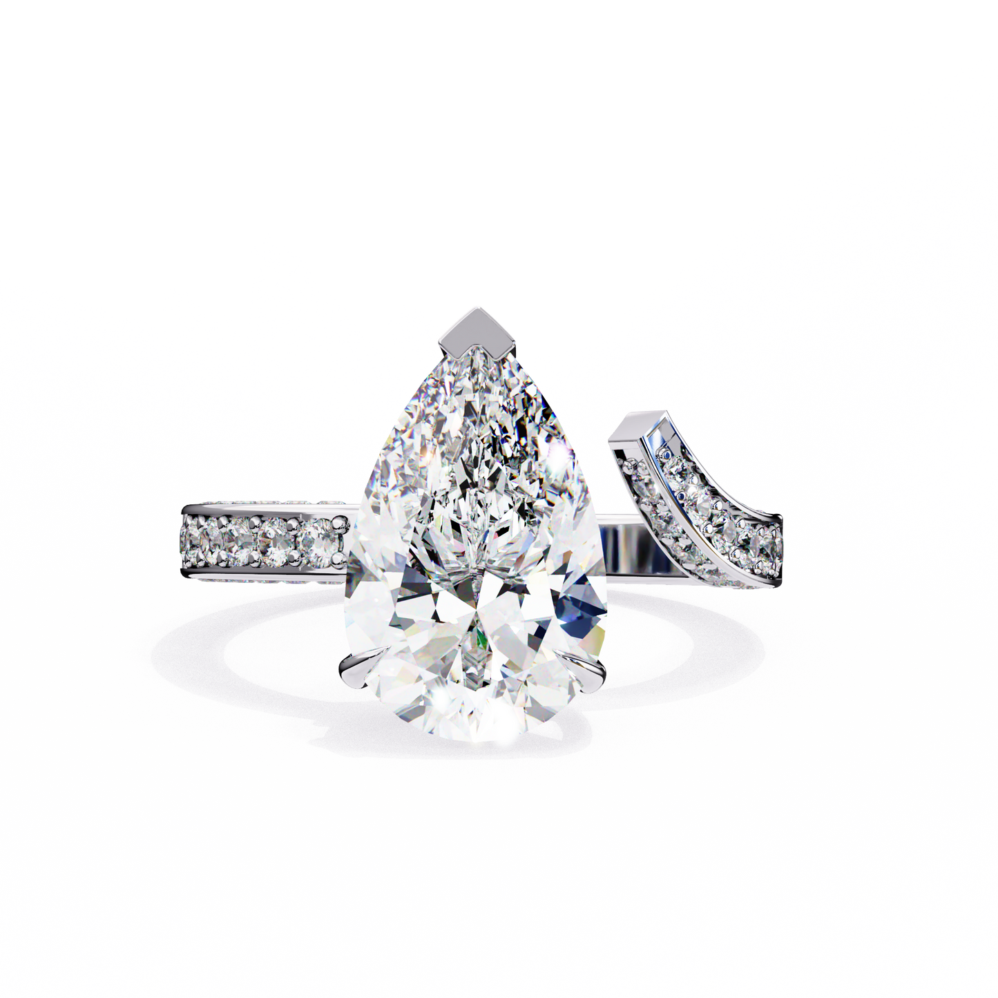 splendor crest pear lab grown diamond ring
