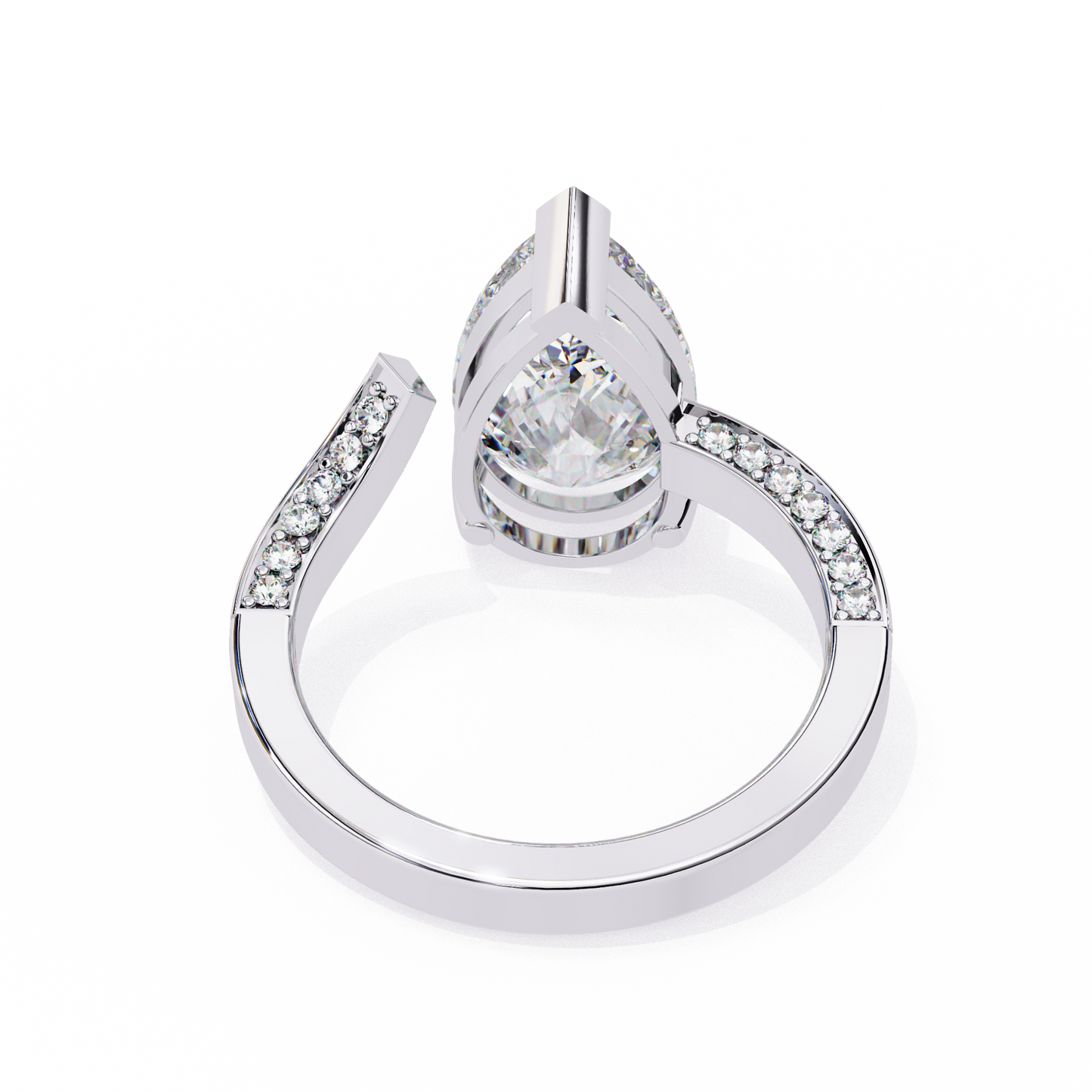 splendor crest pear lab grown diamond ring