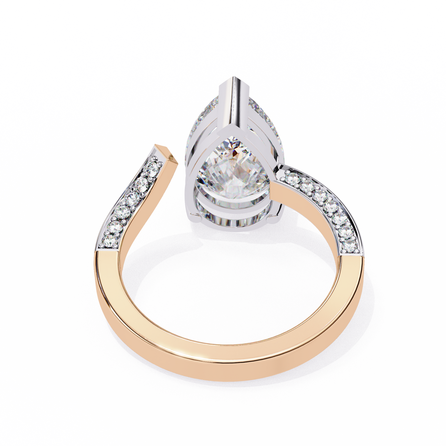splendor crest pear lab grown diamond ring