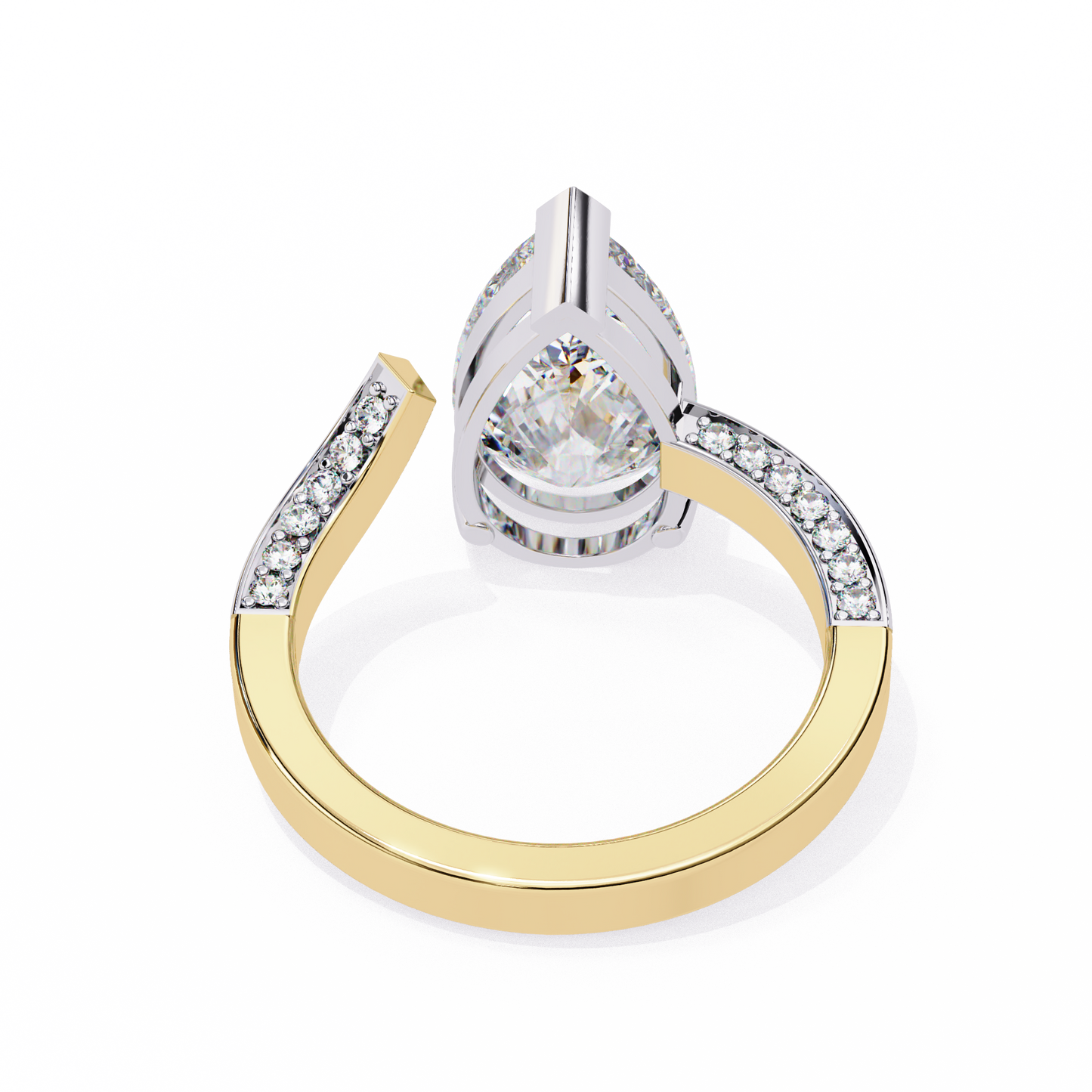 splendor crest pear lab grown diamond ring