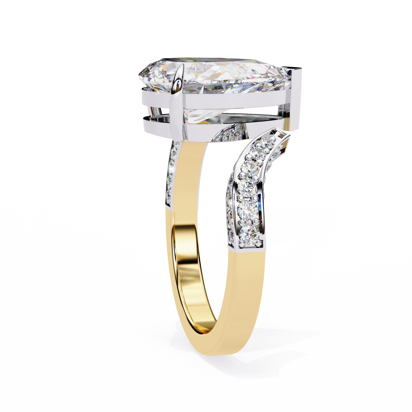 splendor crest pear lab grown diamond ring