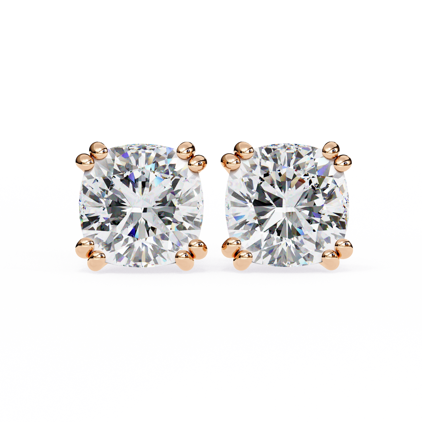 blush trillion lab grown diamond studs