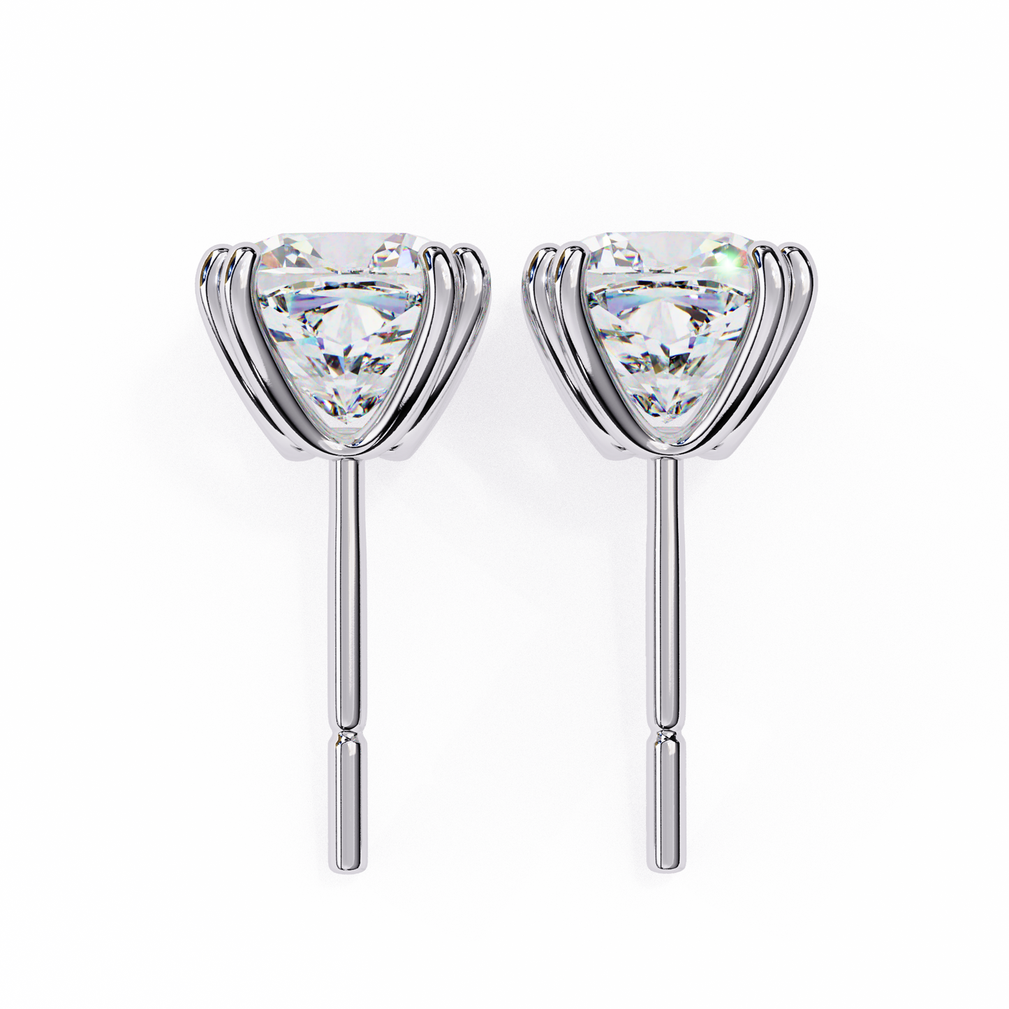 blush trillion lab grown diamond studs