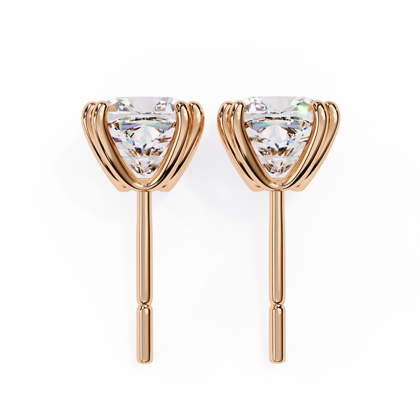 blush trillion lab grown diamond studs