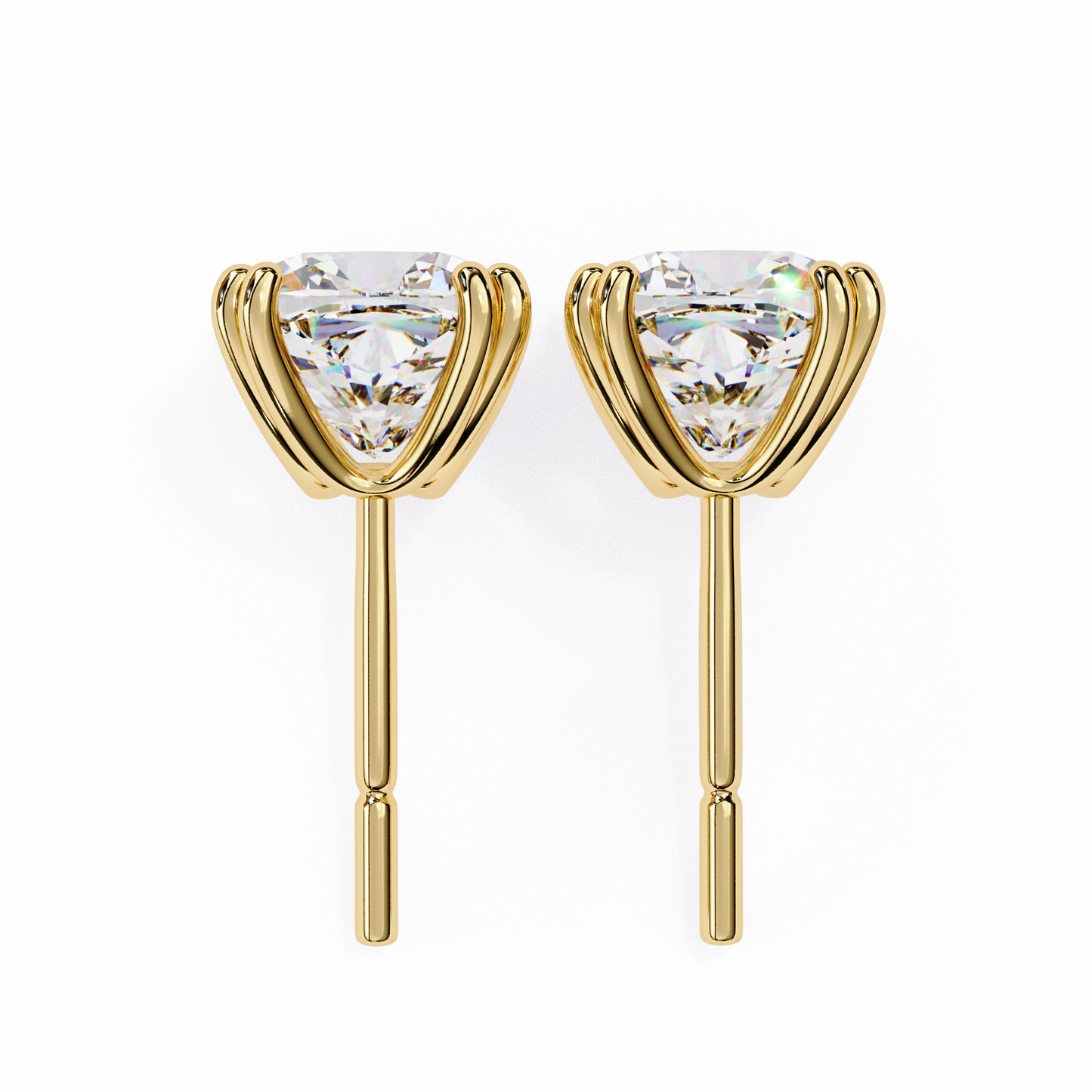 blush trillion lab grown diamond studs