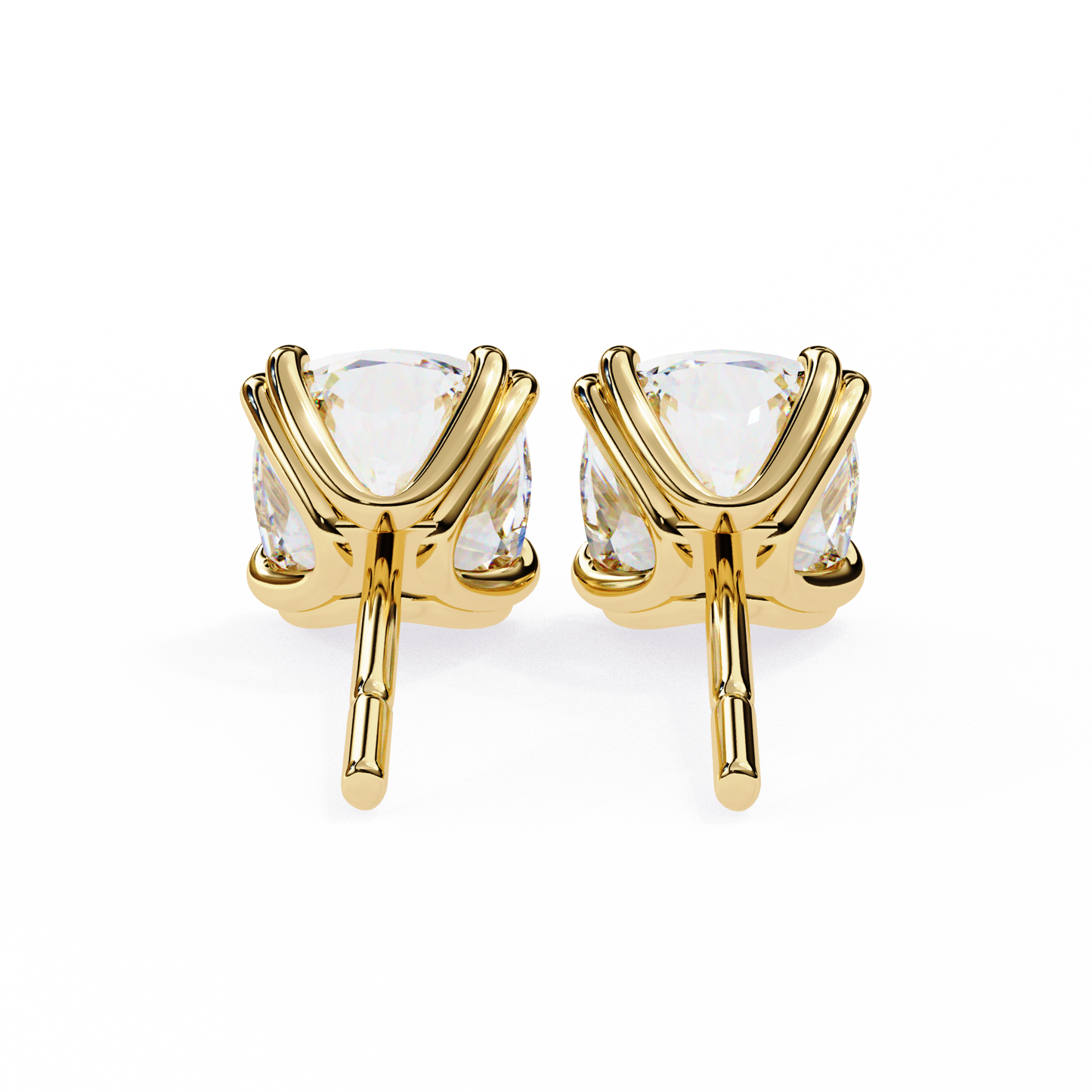 blush trillion lab grown diamond studs