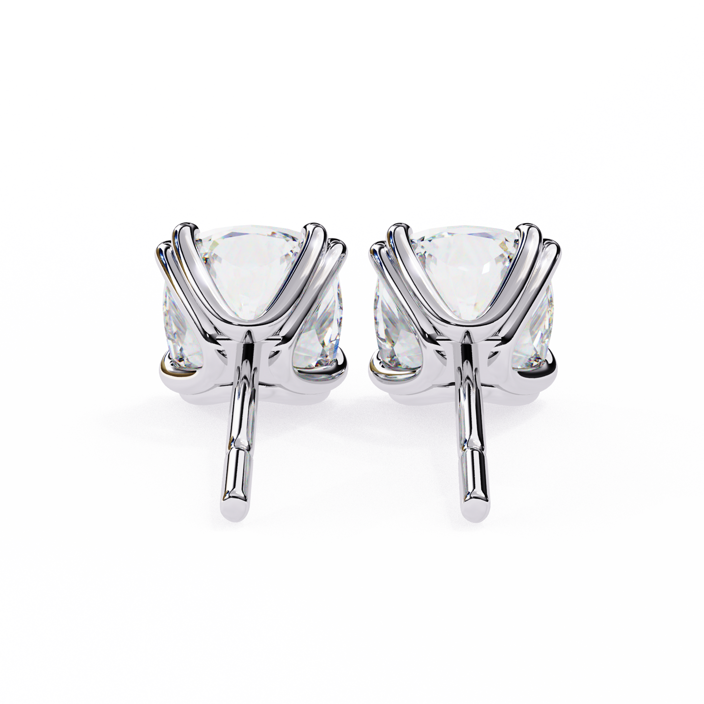 blush trillion lab grown diamond studs