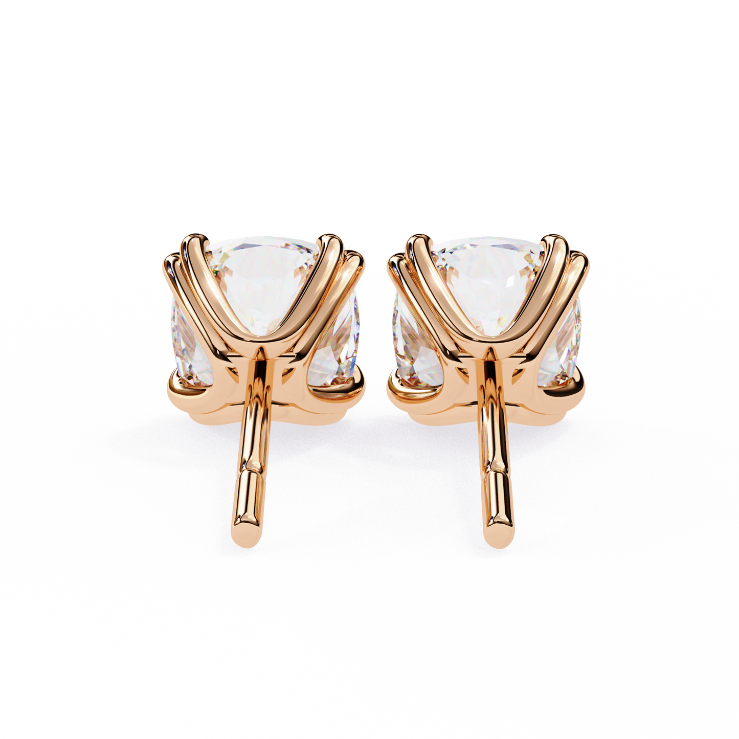 blush trillion lab grown diamond studs