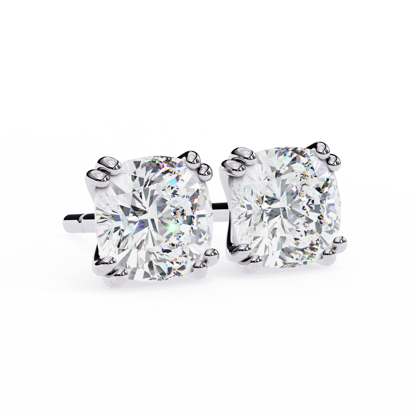 blush trillion lab grown diamond studs