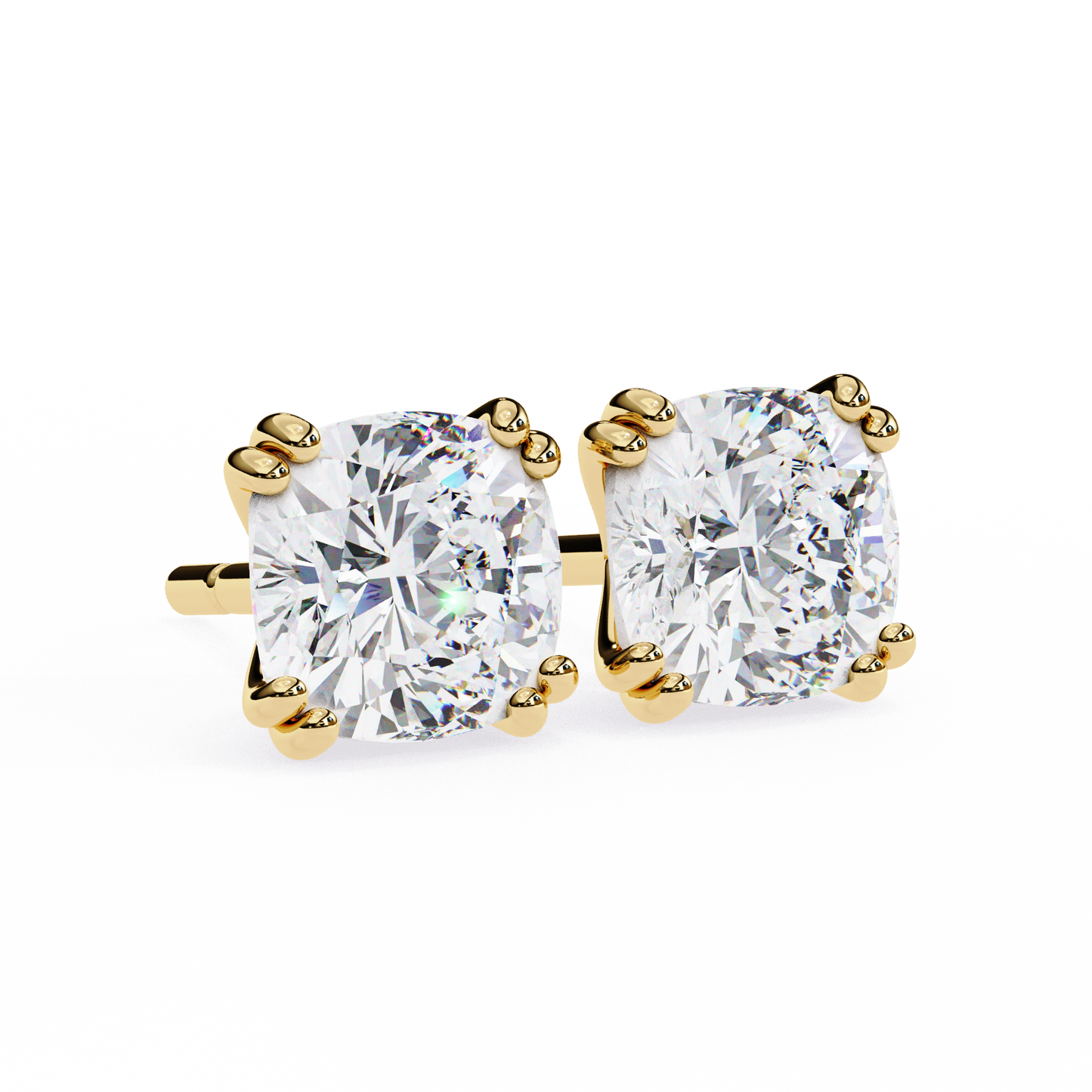 blush trillion lab grown diamond studs