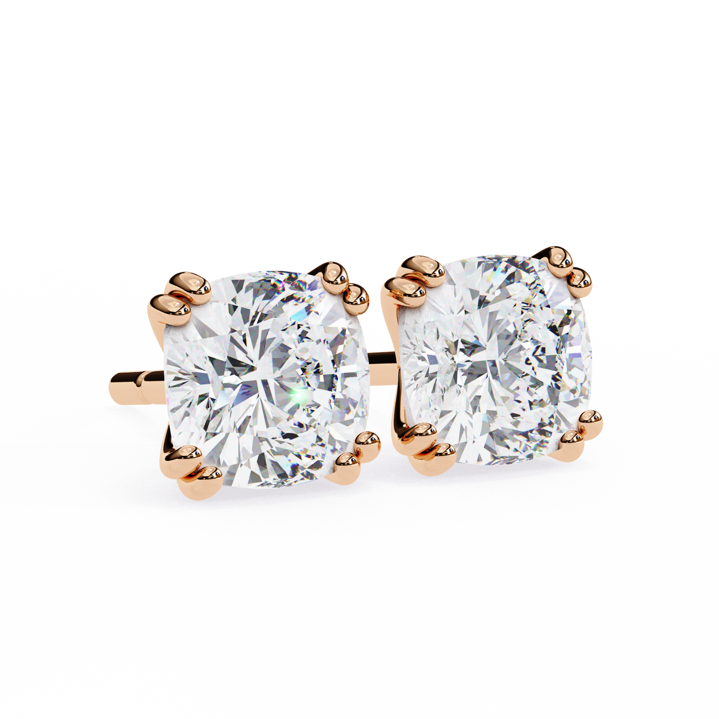 blush trillion lab grown diamond studs