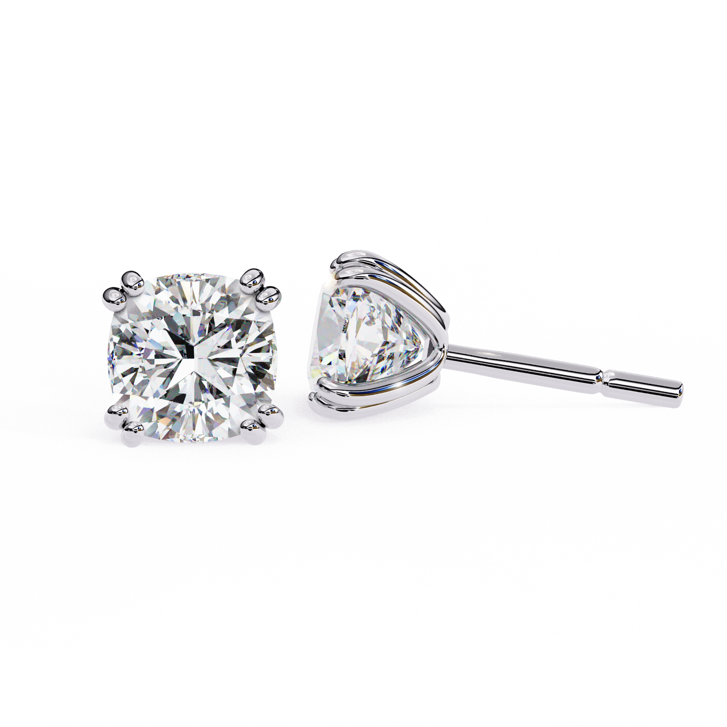 blush trillion lab grown diamond studs