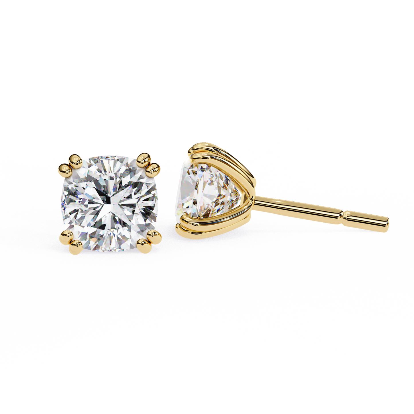 blush trillion lab grown diamond studs