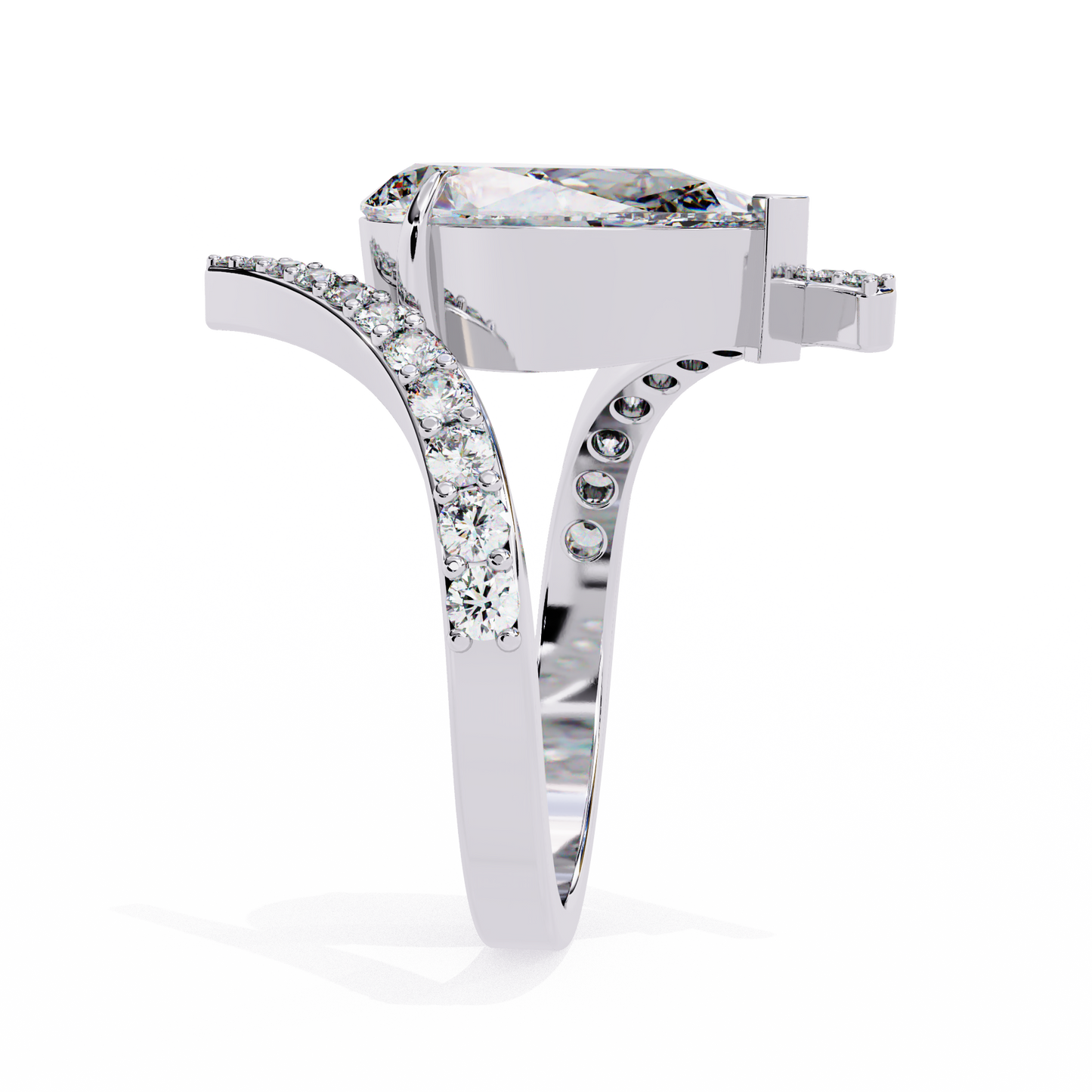 aurora muse pear lab grown diamond ring