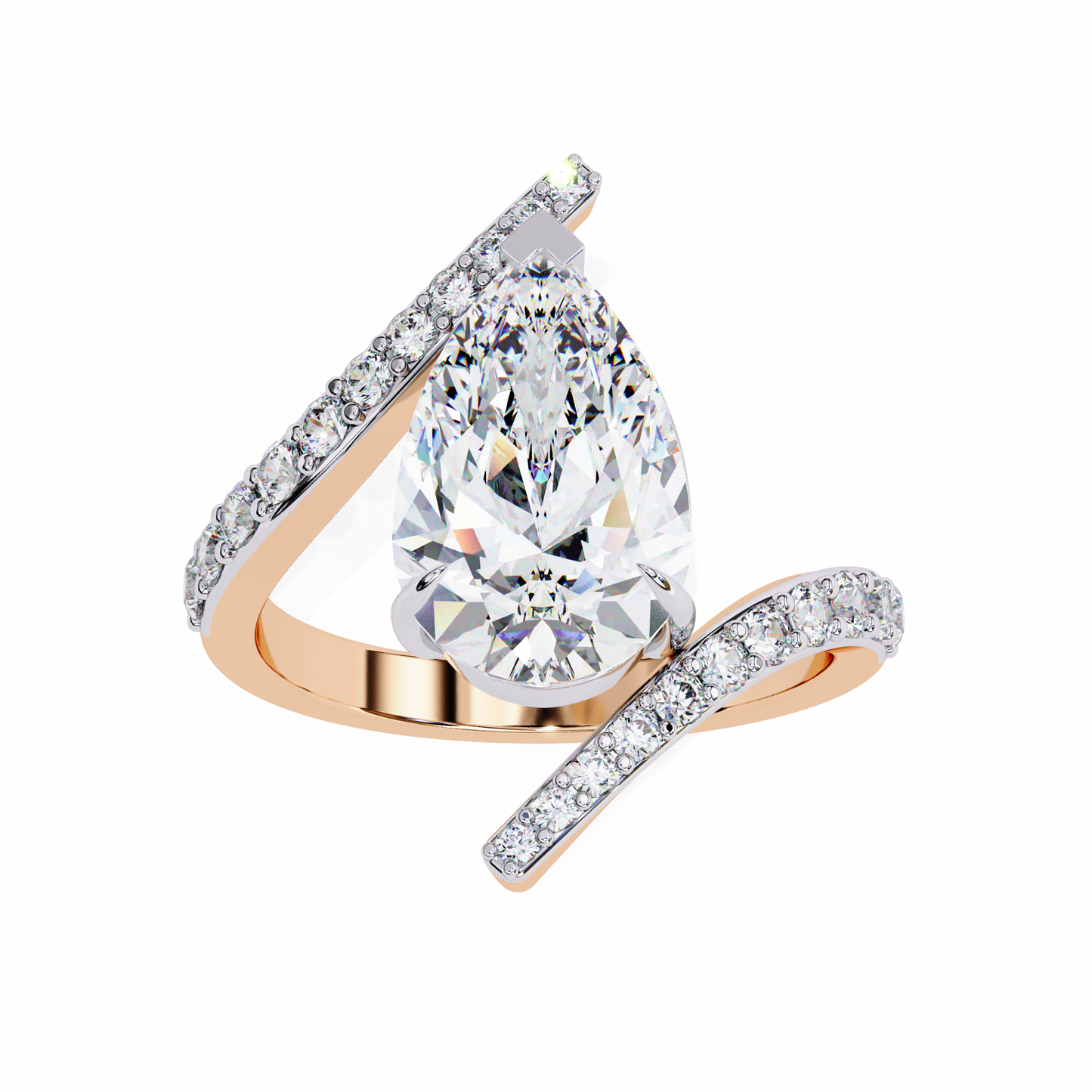 aurora muse pear lab grown diamond ring