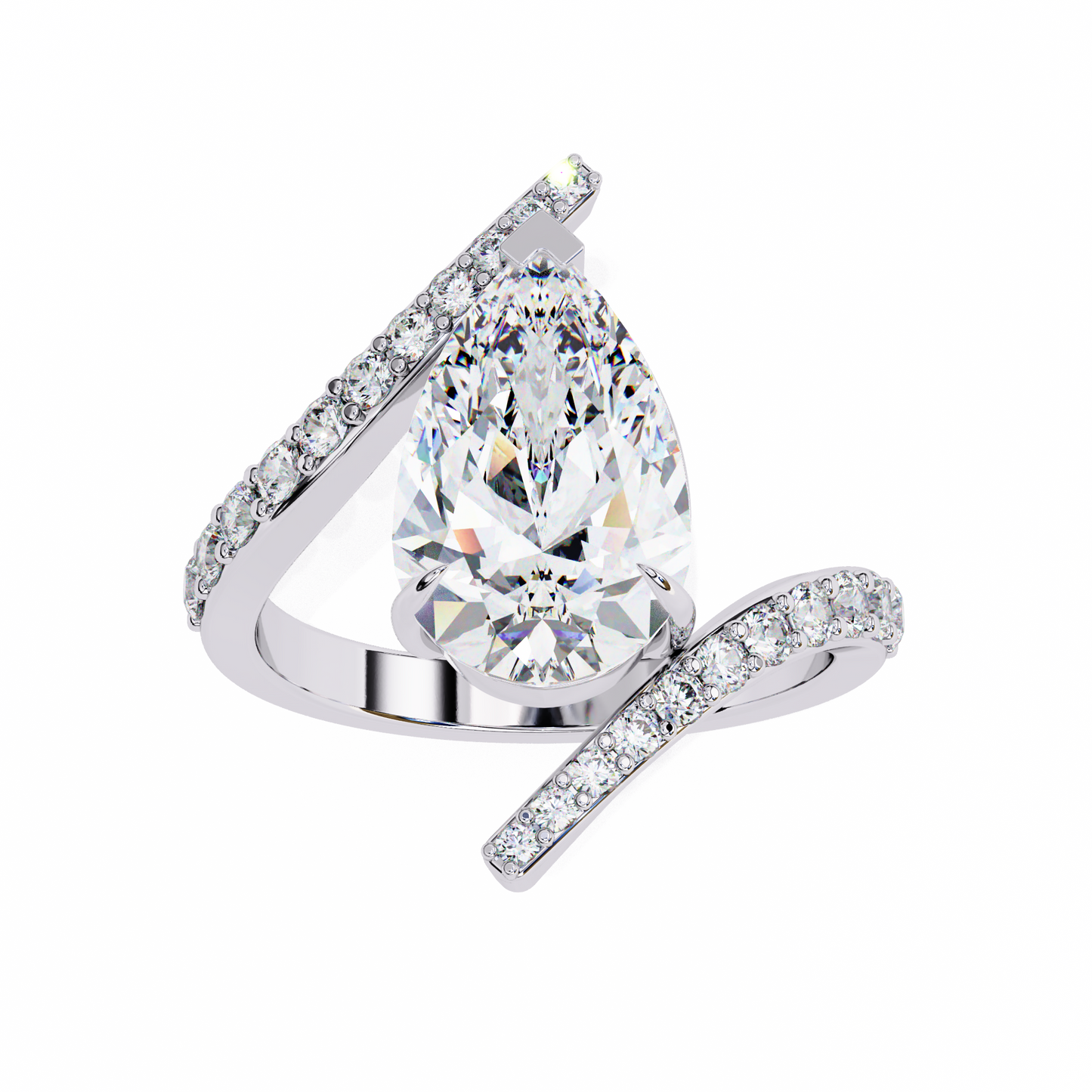 aurora muse pear lab grown diamond ring