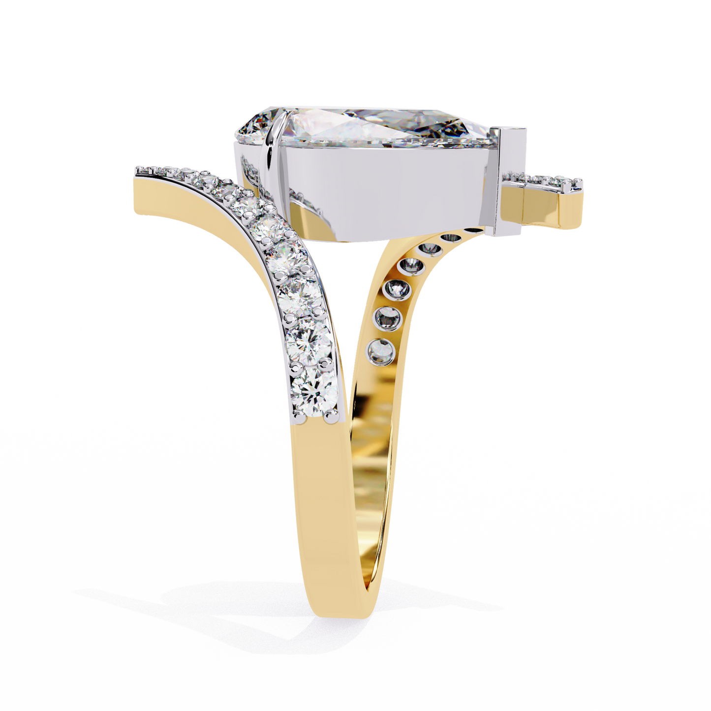aurora muse pear lab grown diamond ring